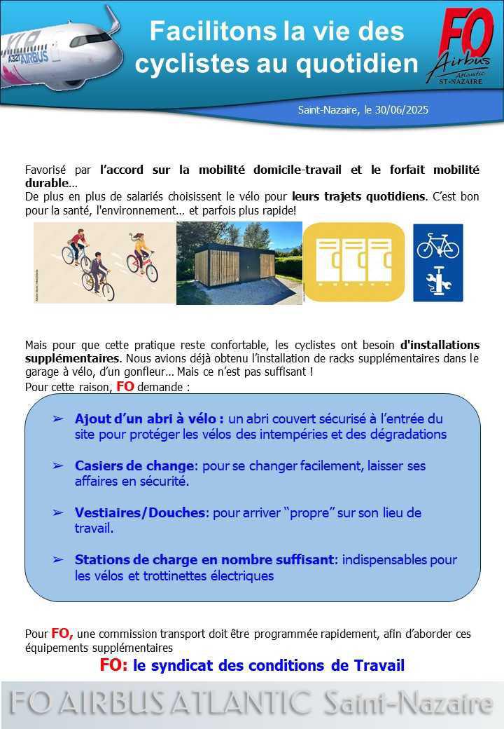 Facilitons la vie des cyclistes au quotidien