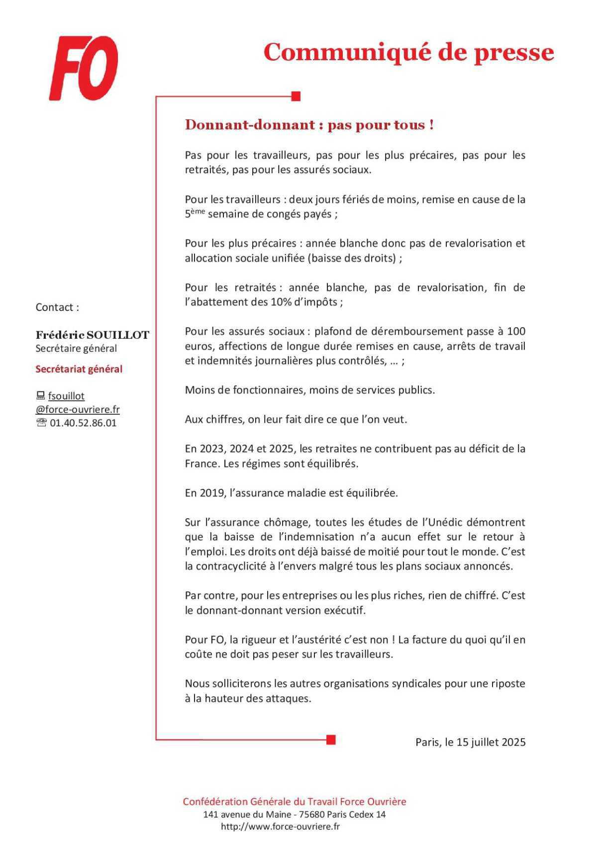 Donnant-donnant : pas pour tous !