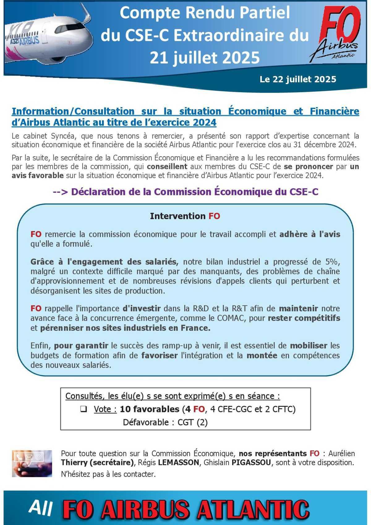 CSE-C extraordinaire du 21 Juillet