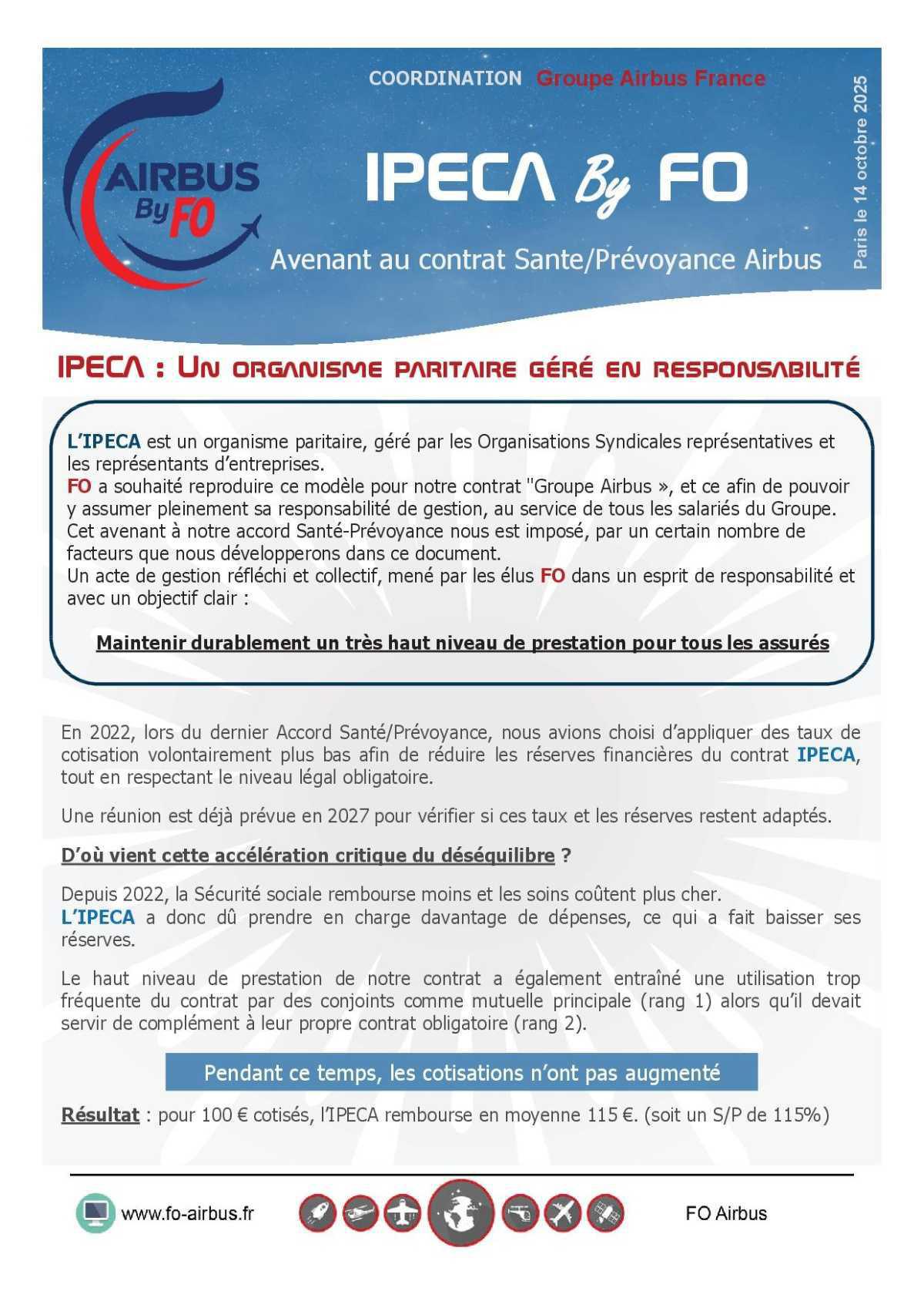 Avenant au contrat IPECA