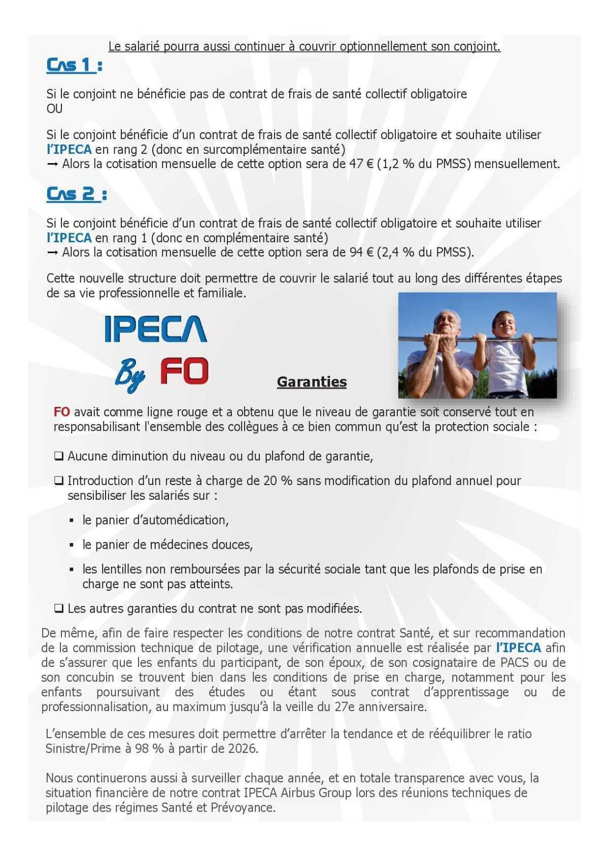 Avenant au contrat IPECA