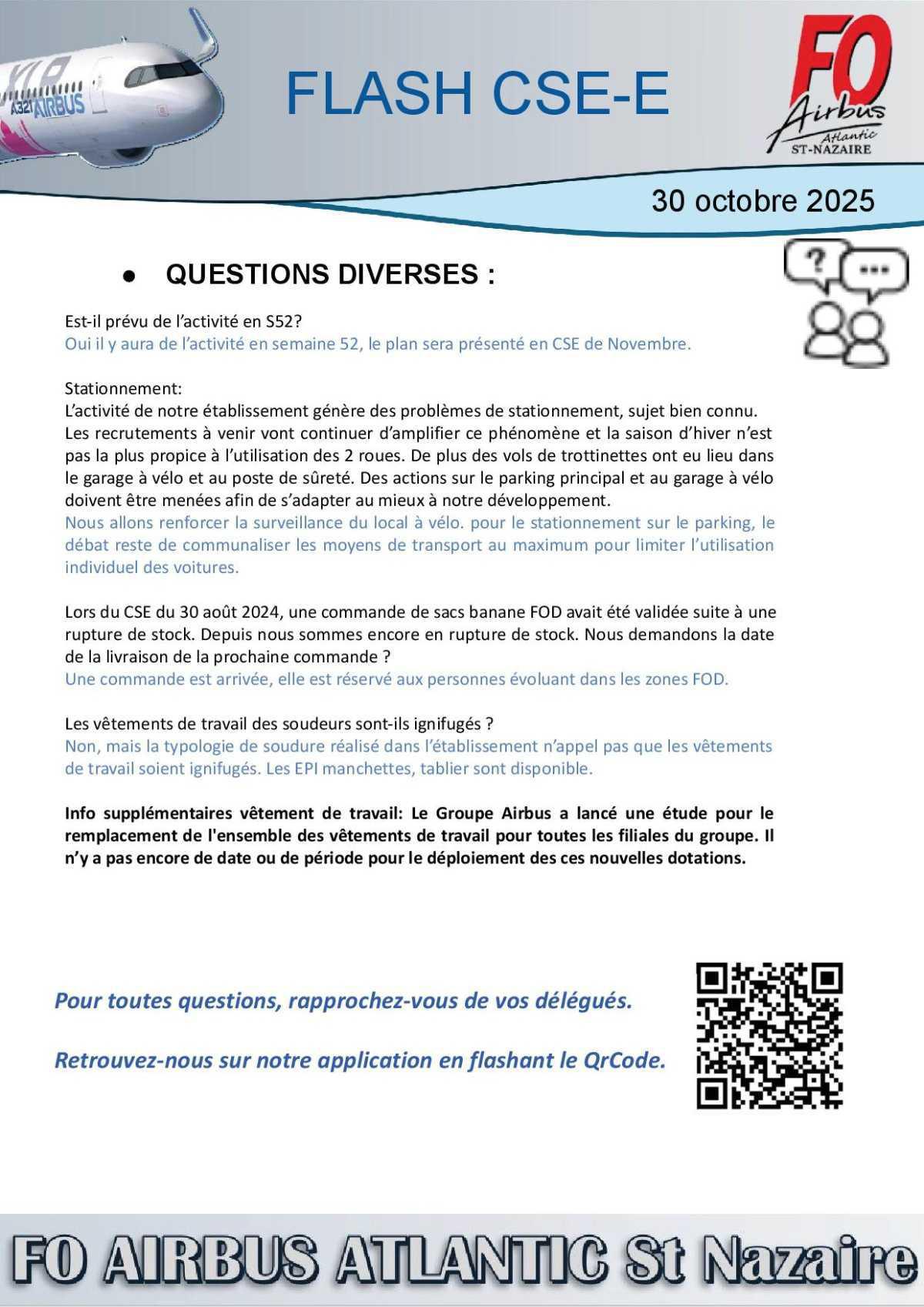 🗓️ Retour sur la réunion CSE-E du 30 octobre 🗓️ Retour sur la réunion CSE-E du 30 octobre