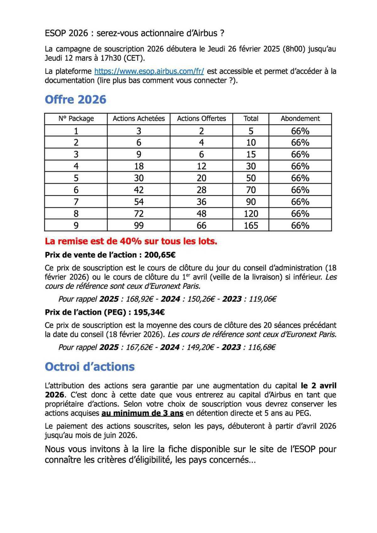 ESOP 2026 : serez-vous actionnaire d’Airbus ?