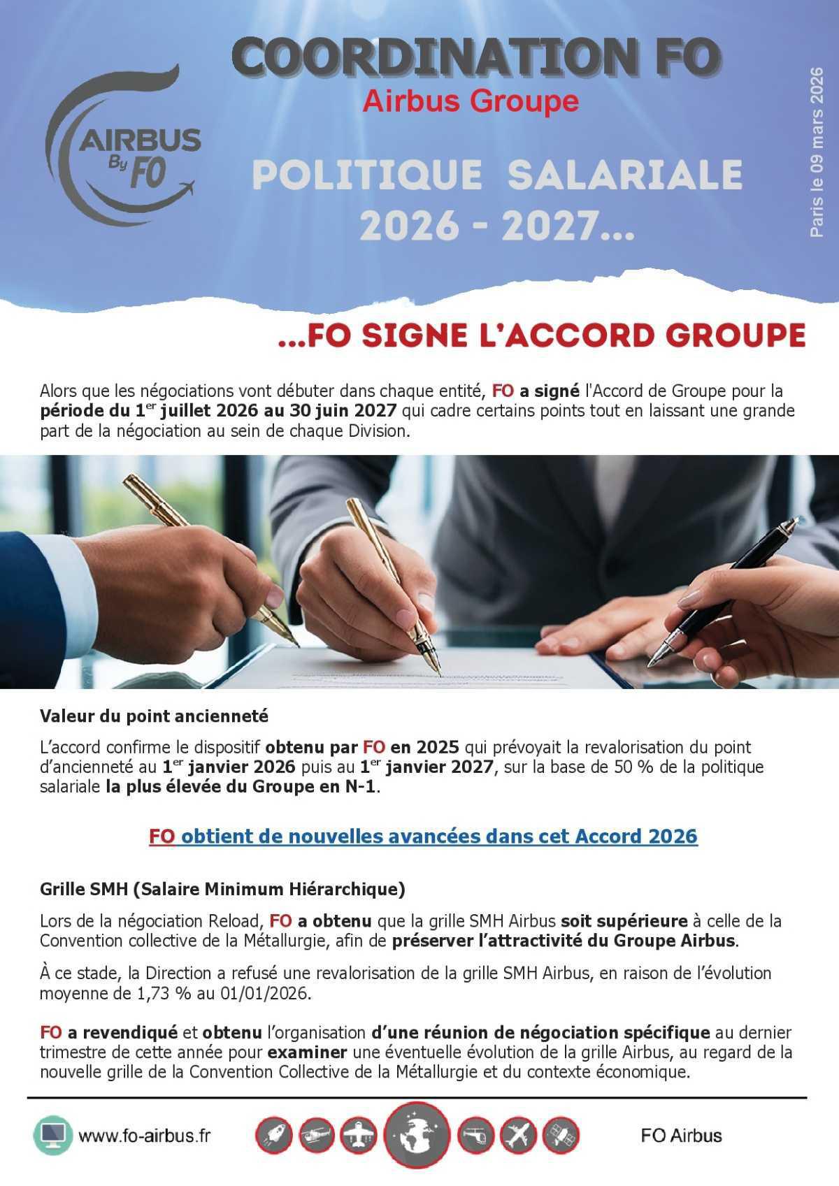 ...FO signe l’Accord groupe ...FO signe l’Accord groupe