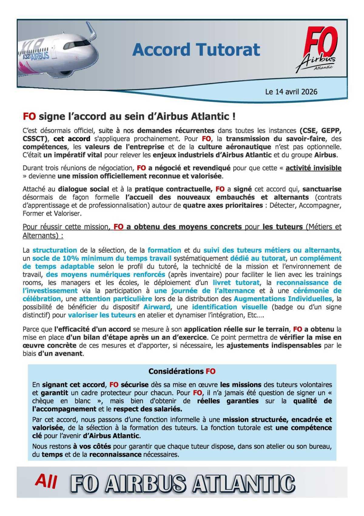 FO signe l'accord Tutorat