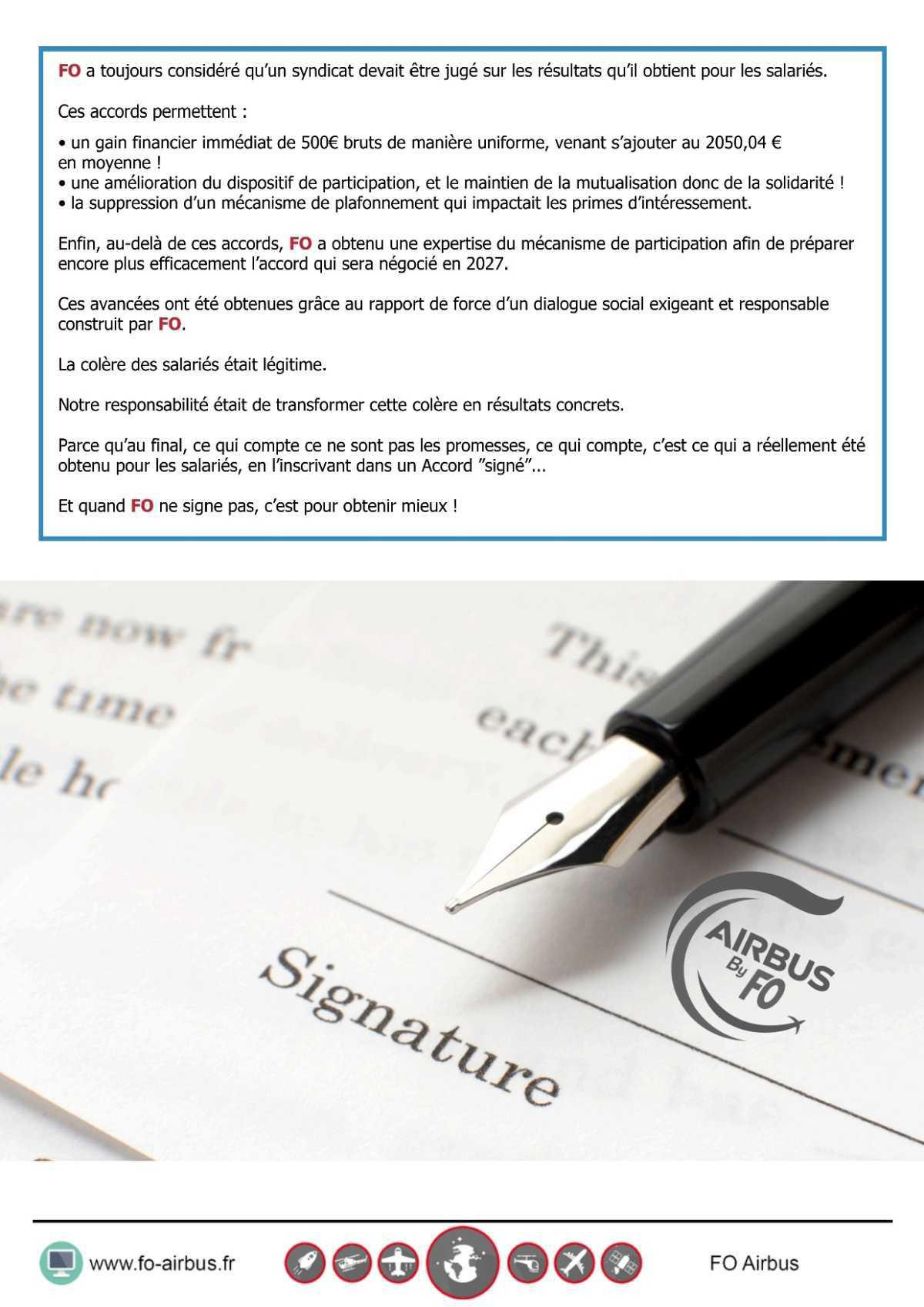 FO SIGNE LES 3 ACCORDS PARTICIPATION