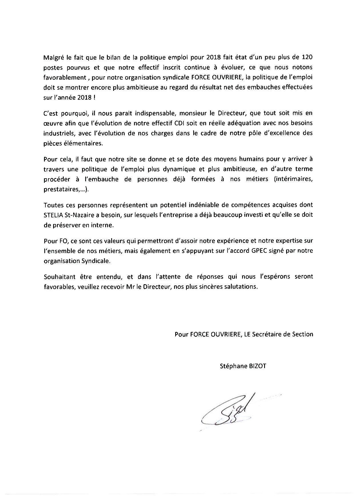 Courrier Politique Emploi 2019