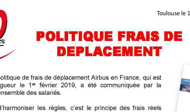 POLITIQUE FRAIS DE DEPLACEMENT