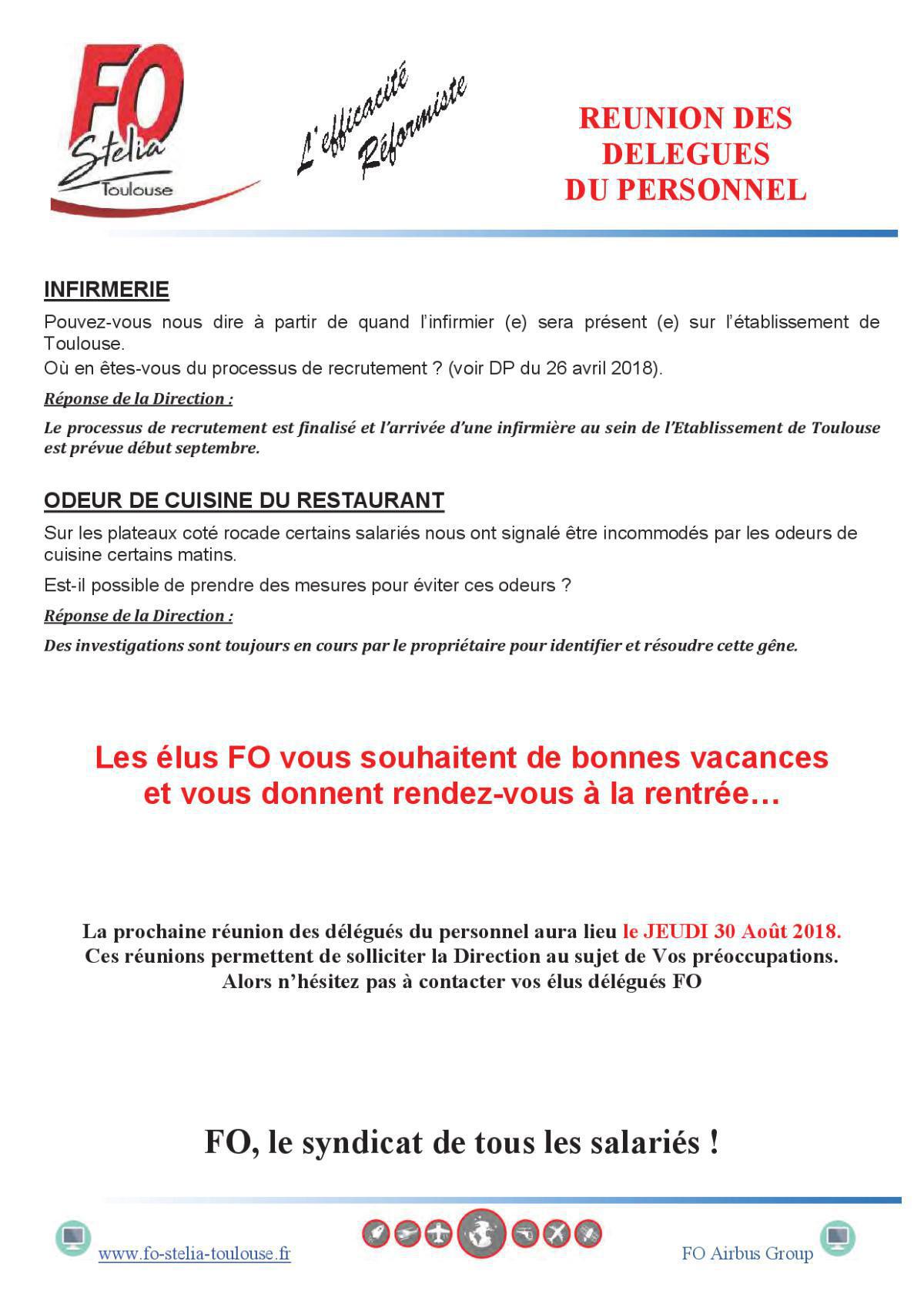 Questions Réponses avec la Direction DP Juin 2018