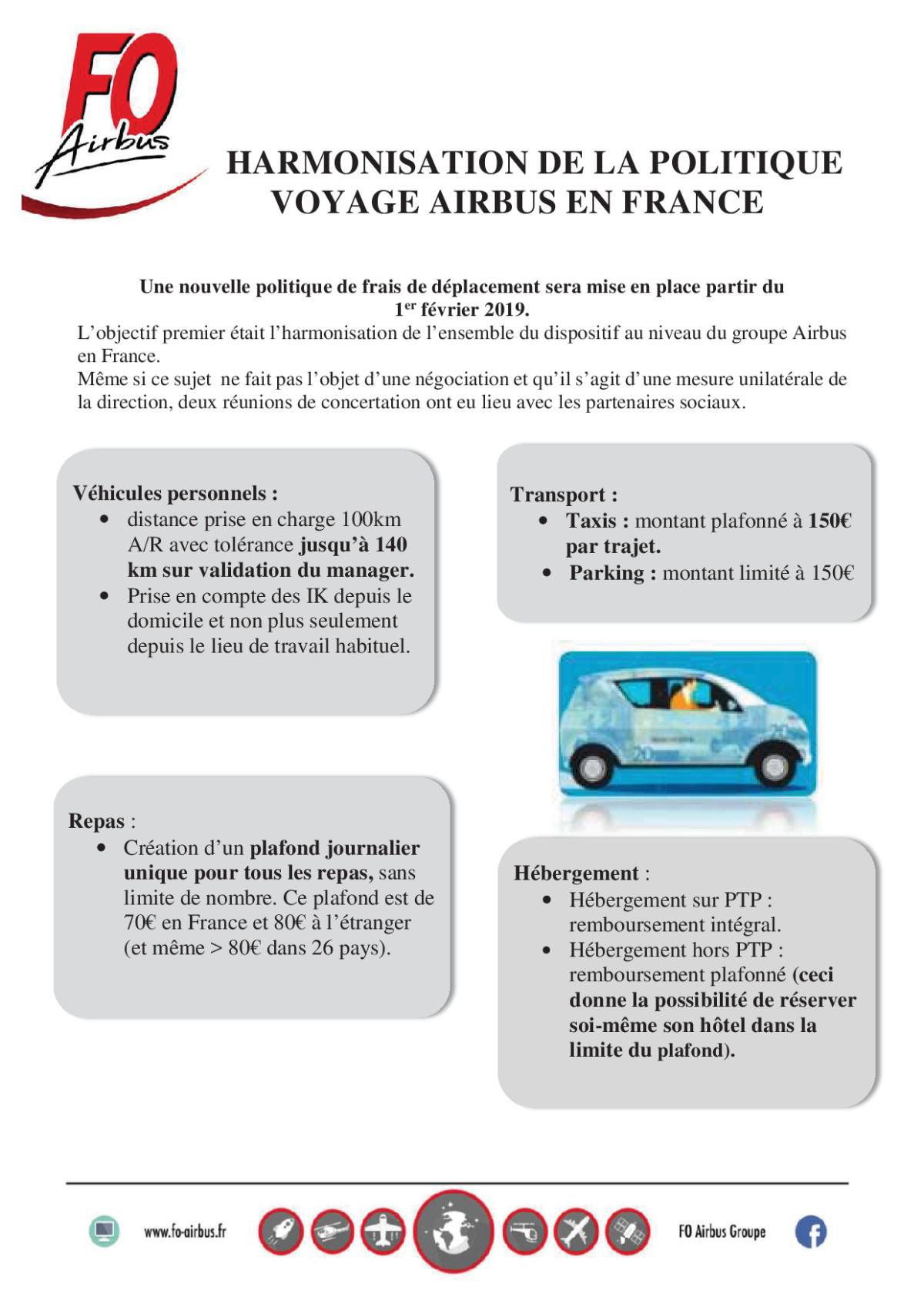 Harmonisation de la Politique Voyage Airbus en France