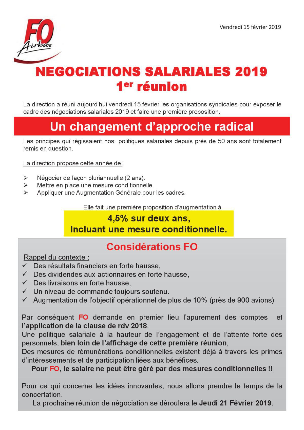 AIRBUS - Négociations salariales 2019 (1ère réunion)