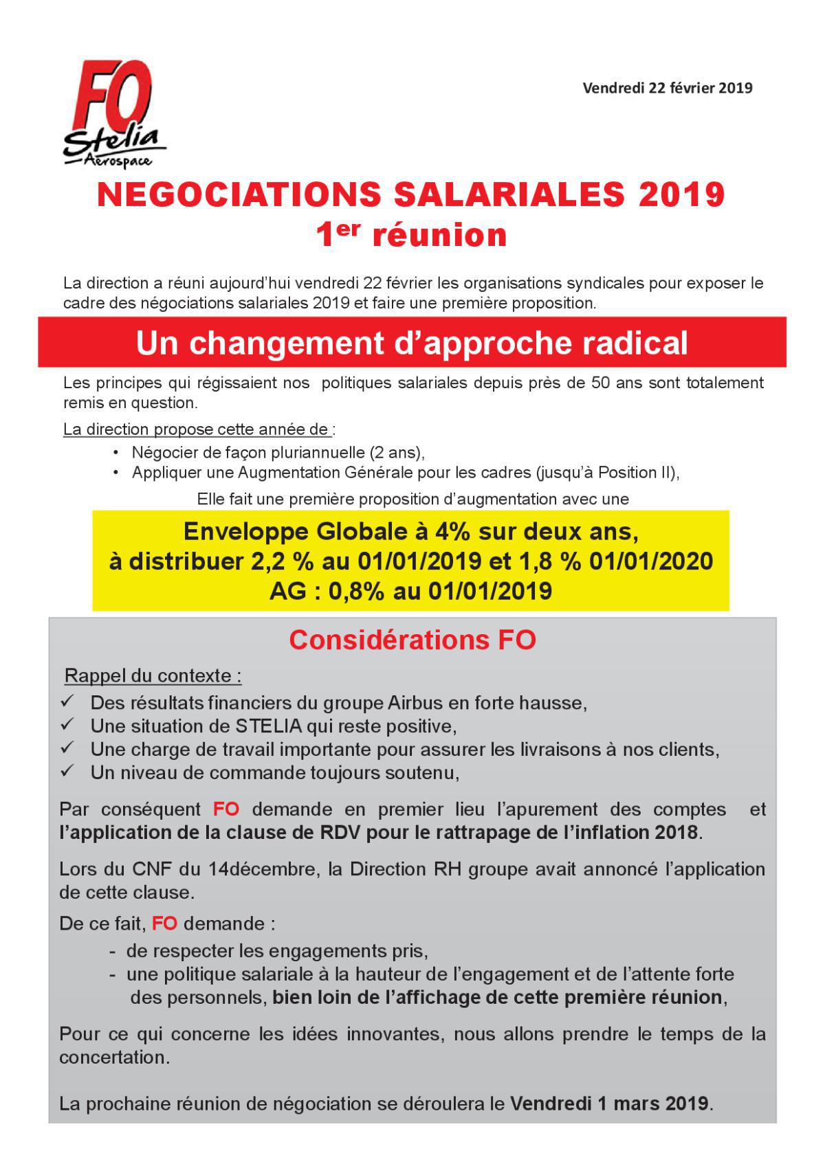 Négociation Salariales 2019 - 1ère réunion 