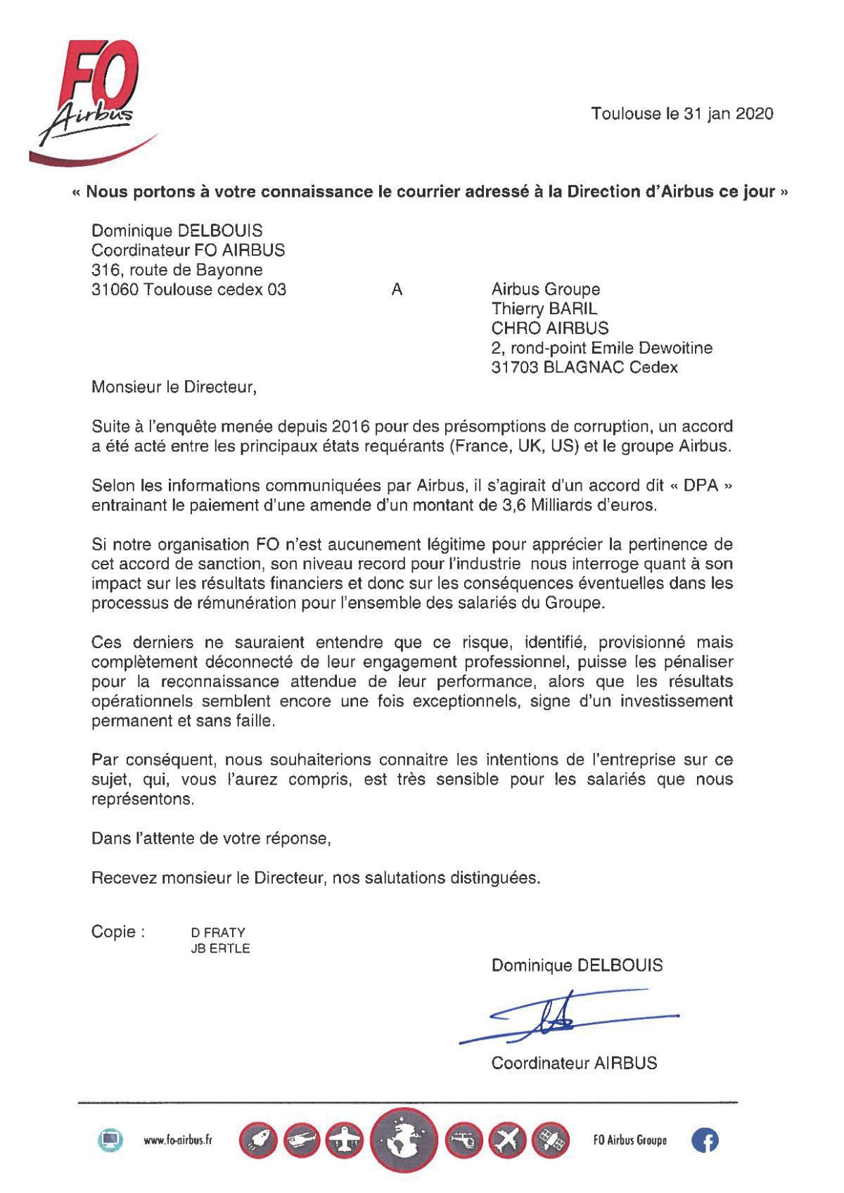 Courrier à T.Baril DPA