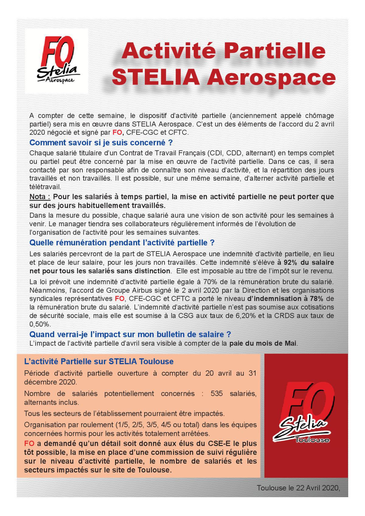 Activité Partielle - STELIA Aerospace