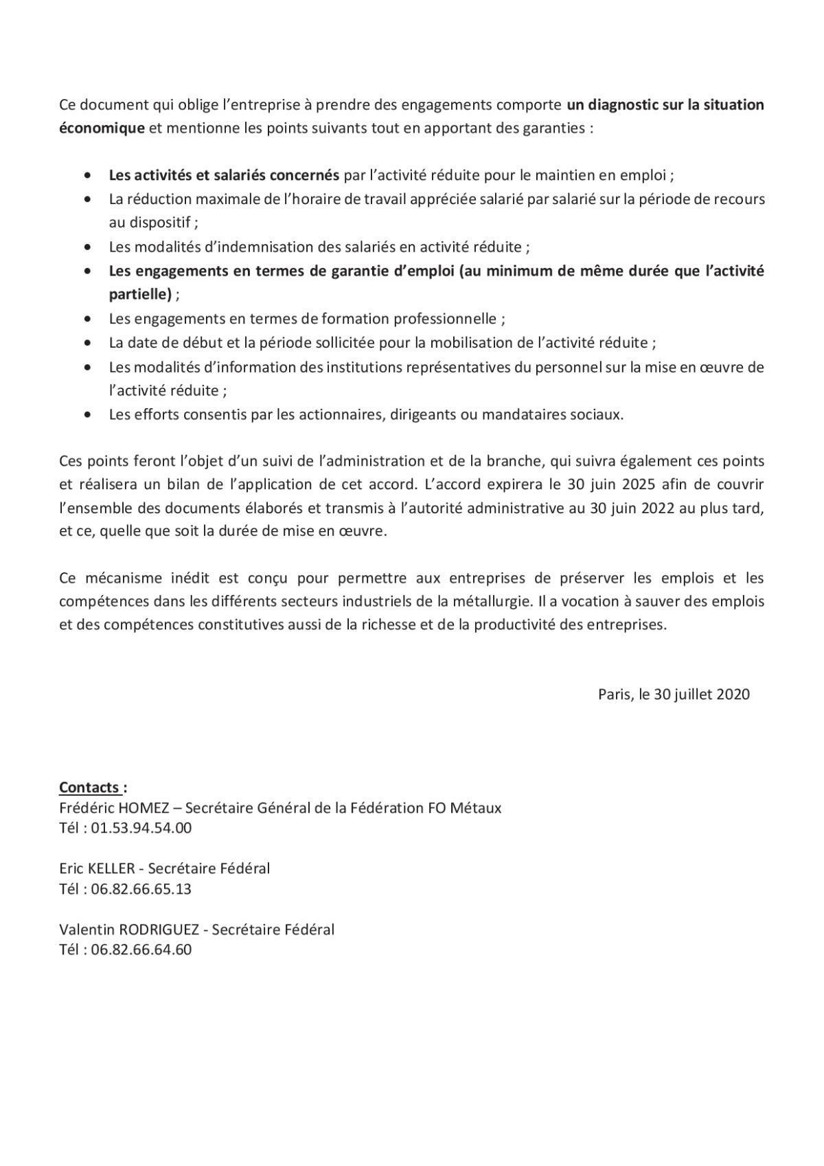 FO Métaux signe l'accord du 30 juillet sur l'ARME (APLD) »