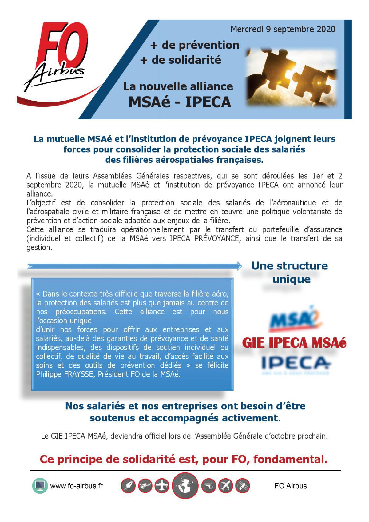 Nouvelle alliance MSAé - IPECA 