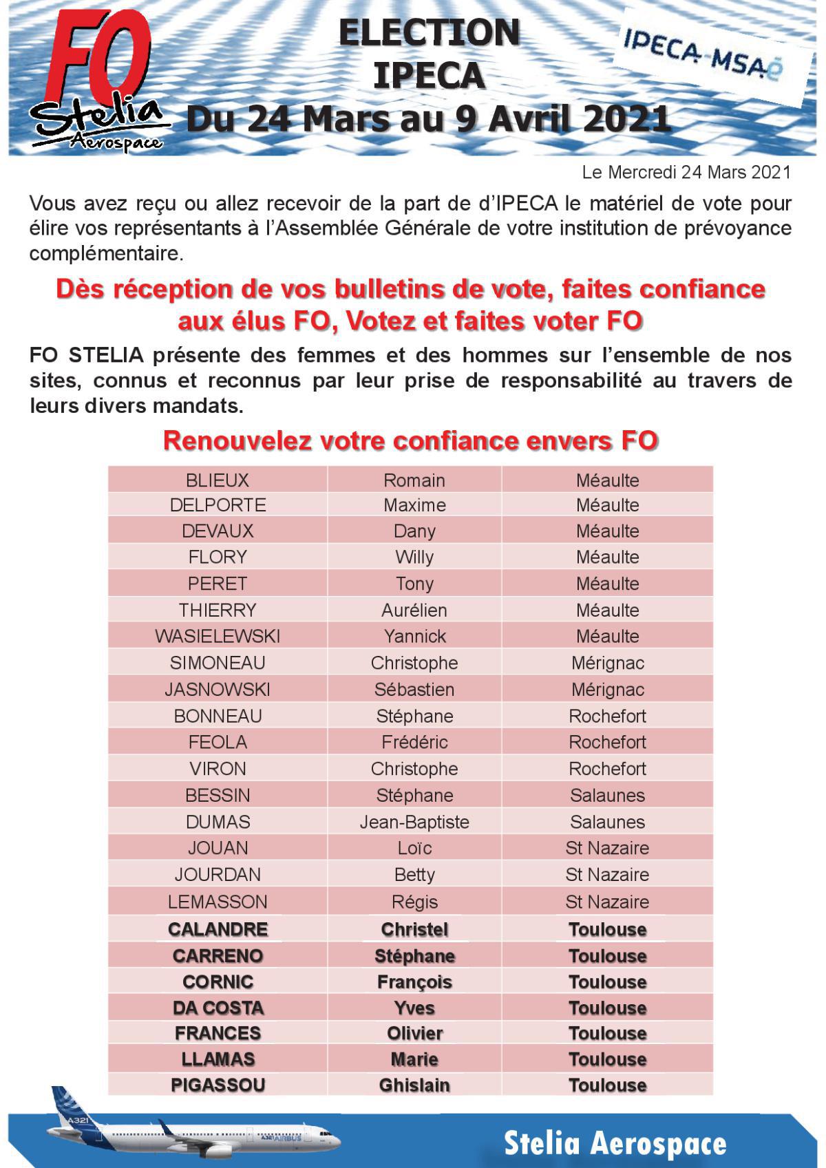 Election IPECA - Du 24 mars au 9 avril 