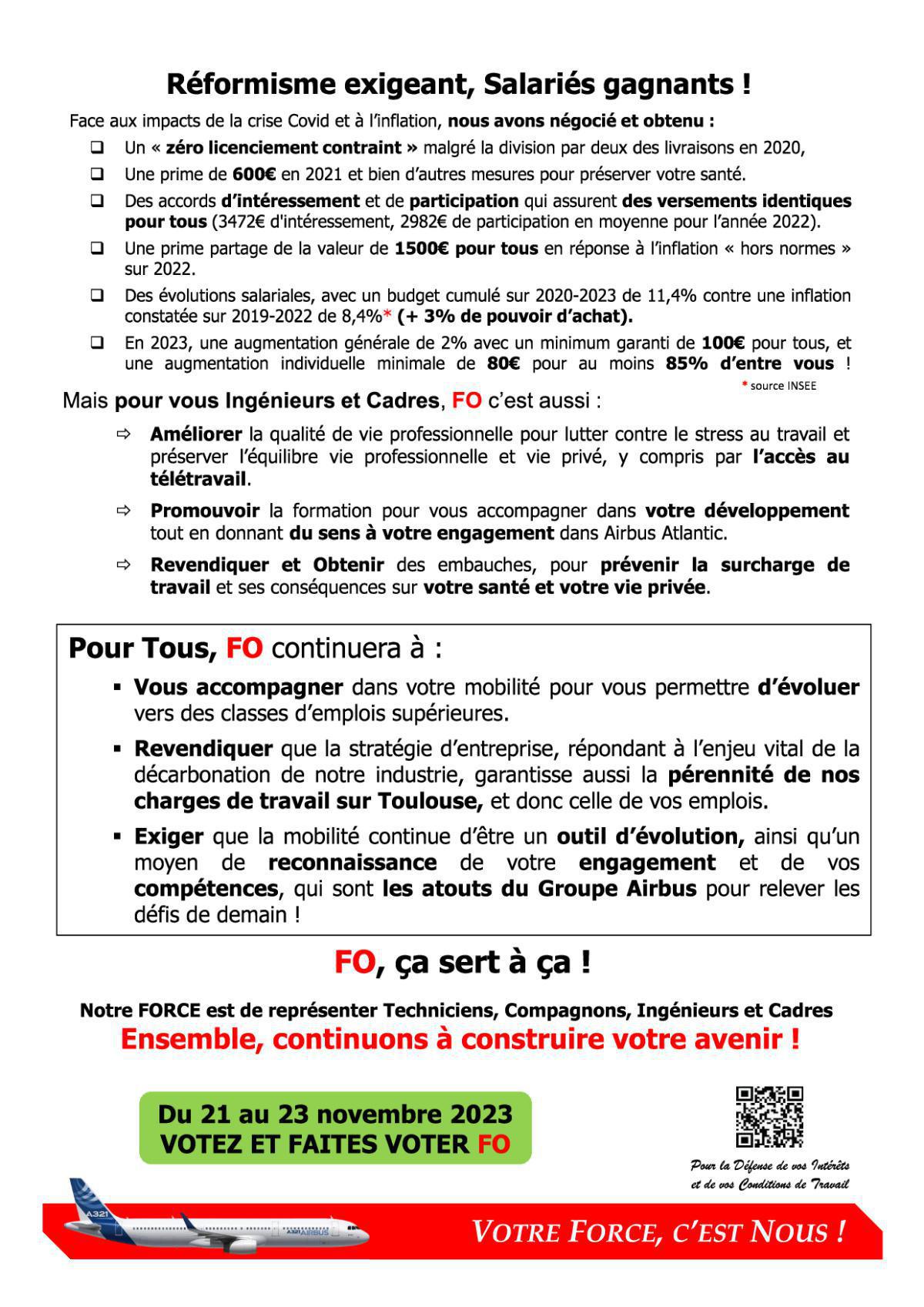 Election 2023 : INGENIEURS ET CADRES - FO, c'est votre FORCE !