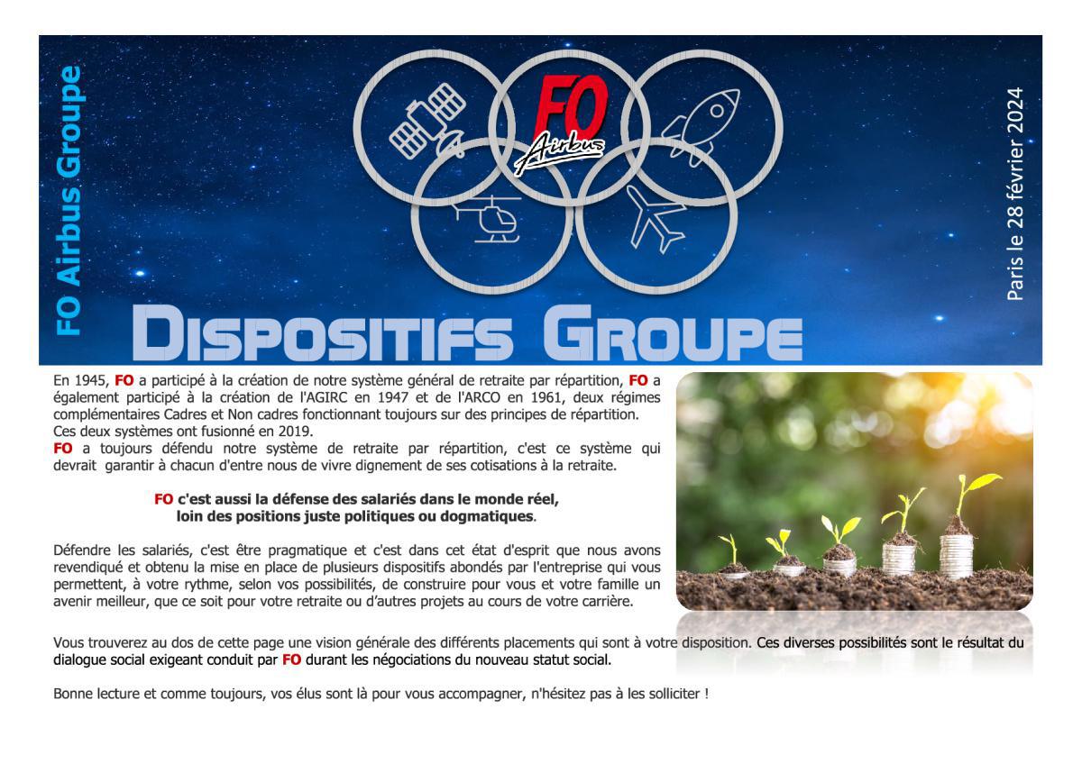 Placements : Dispositifs Groupe