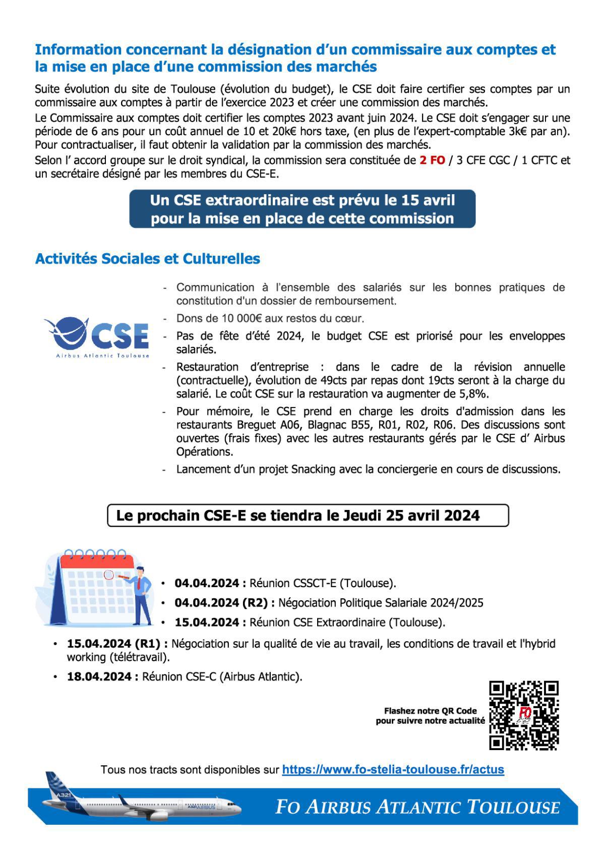 Flash Info : Compte Rendu Partiel du CSE-E du 28 mars 2024