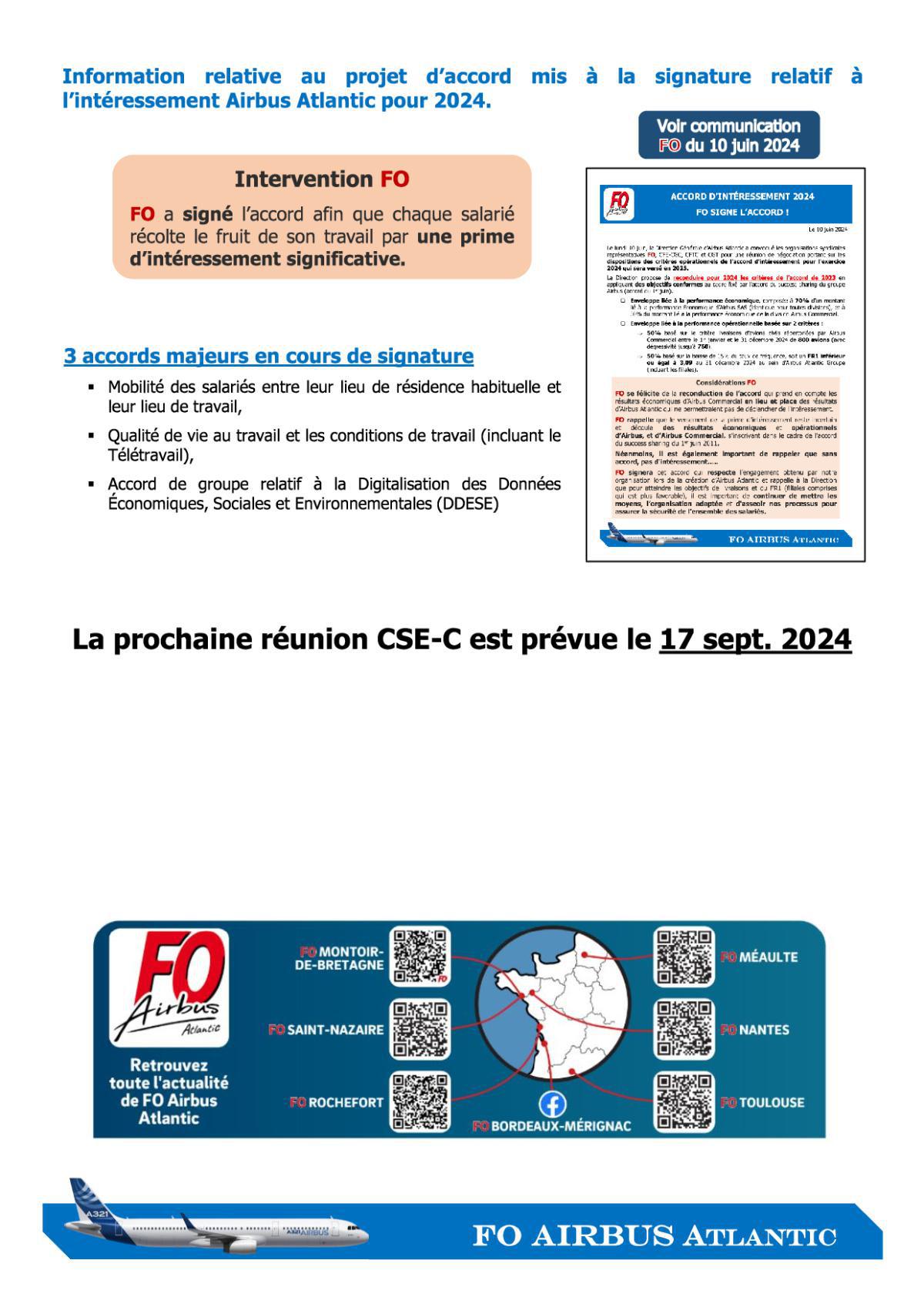 Flash Info : CR Succinct du CSE-C du 14 juin 2024