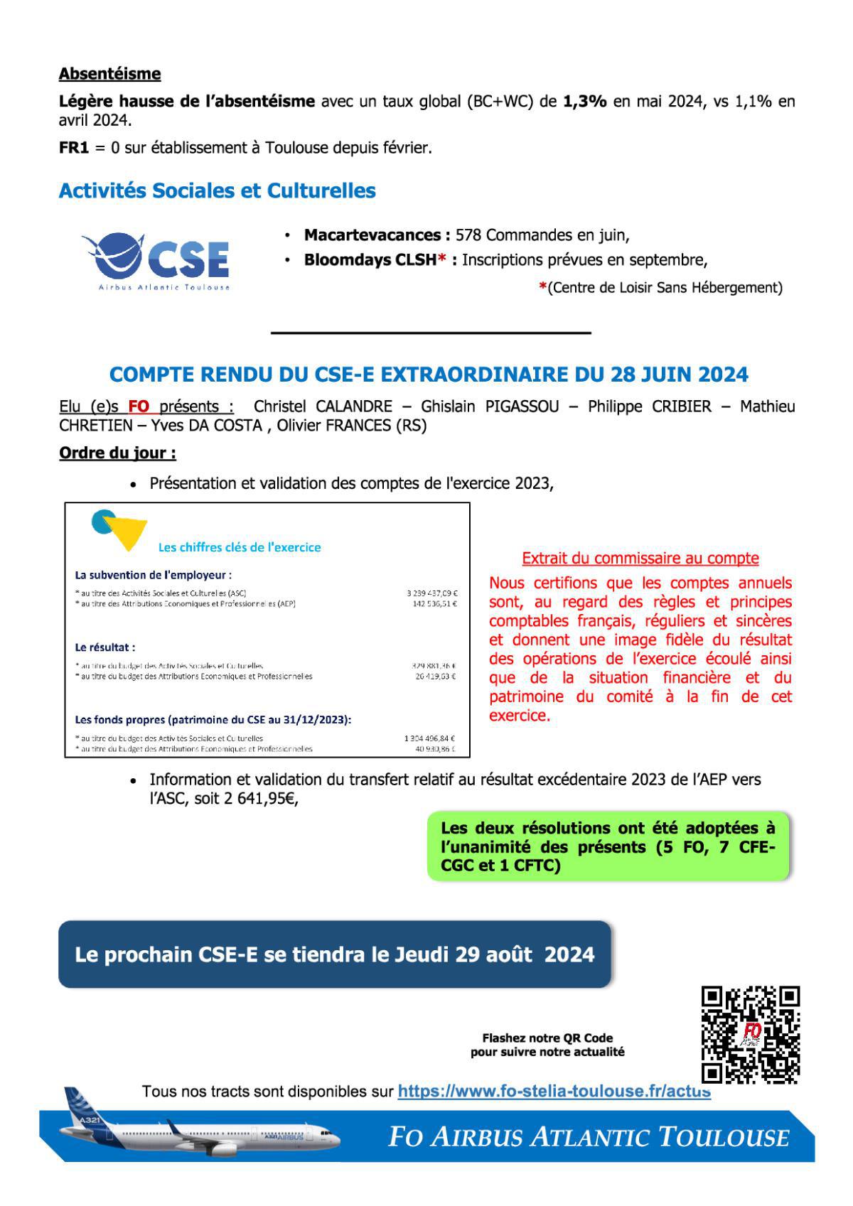 Flash Info : Compte Rendu Partiel des CSE-E du 27 et 28 juin 2024