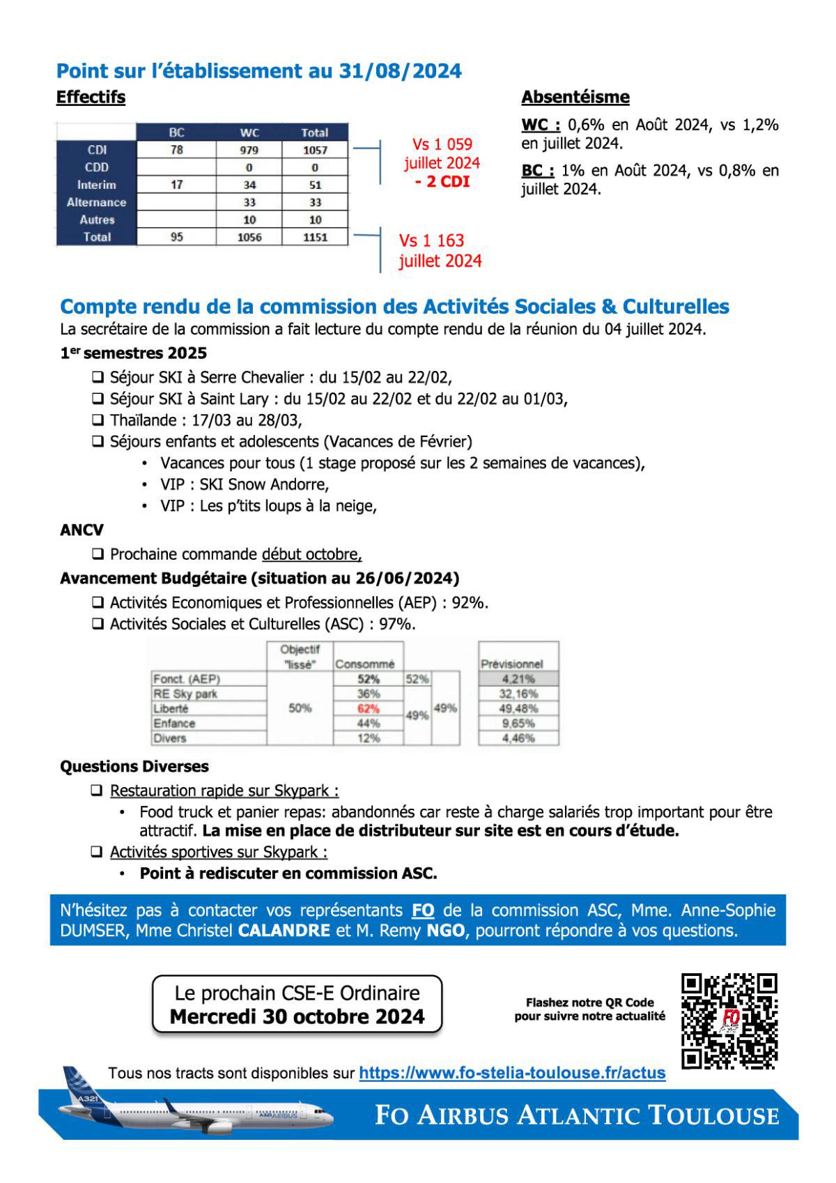 Flash Info : Compte Rendu Partiel des CSE-E du 26 septembre 2024