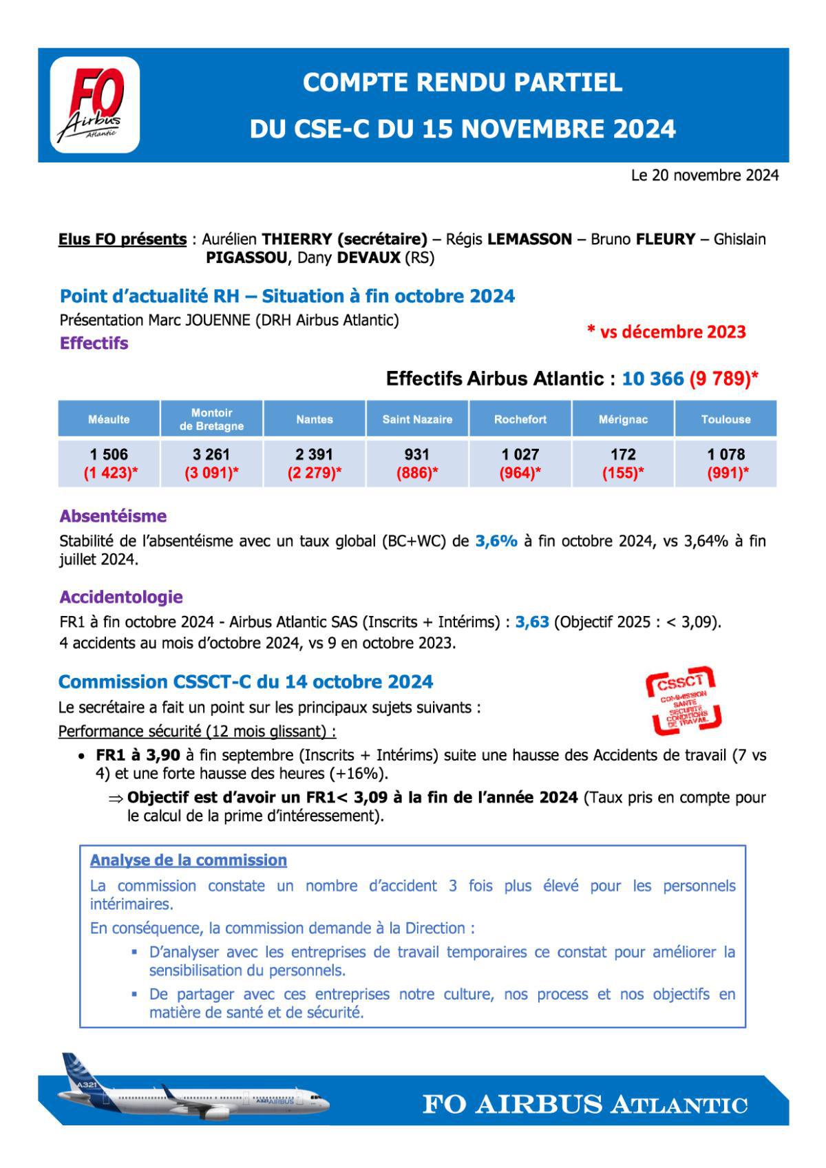 Flash Info : CR Partiel du CSE-C du 15 novembre 2024 