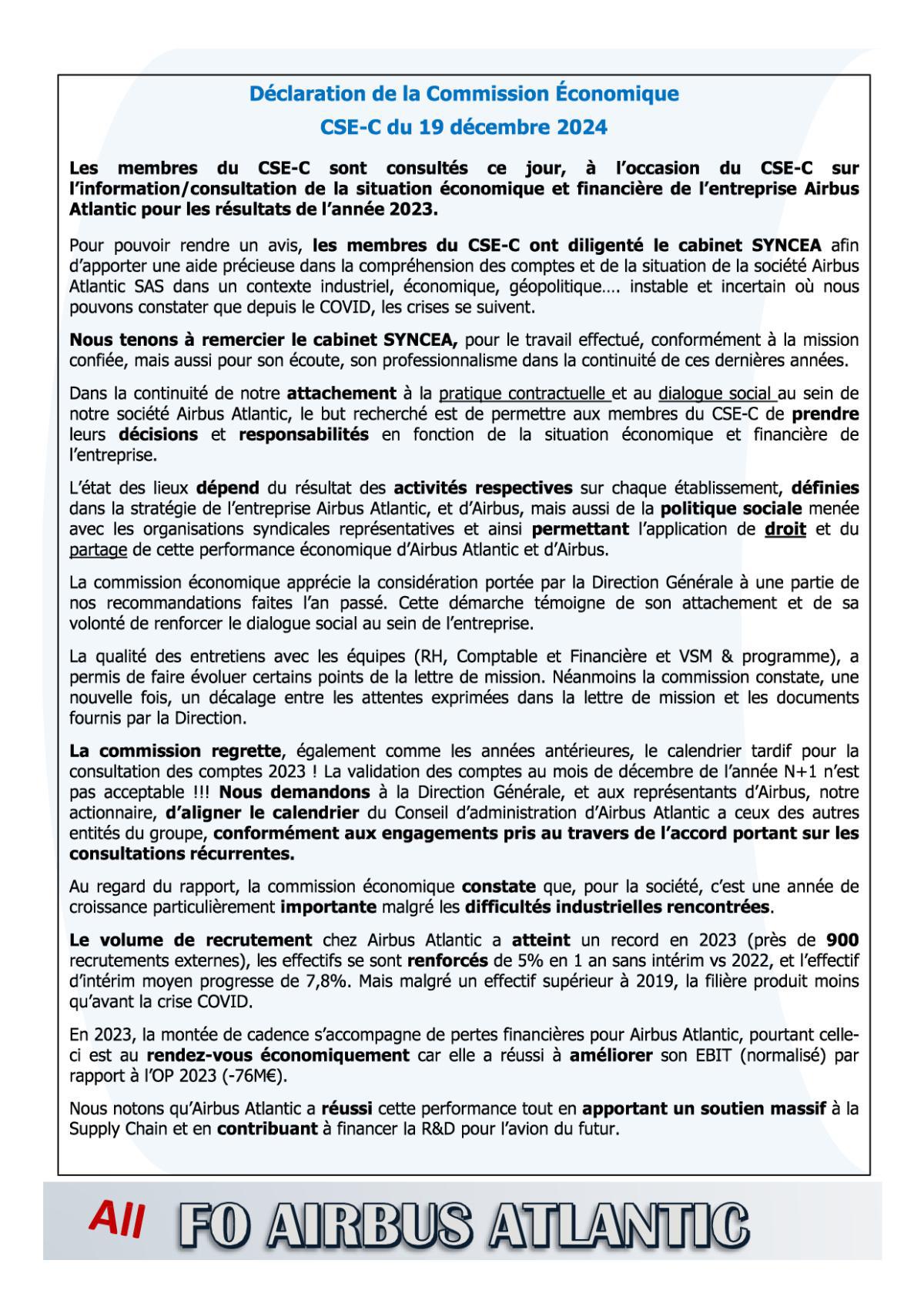 Flash Info : CR Partiel du CSE-C du 19 décembre 2024 