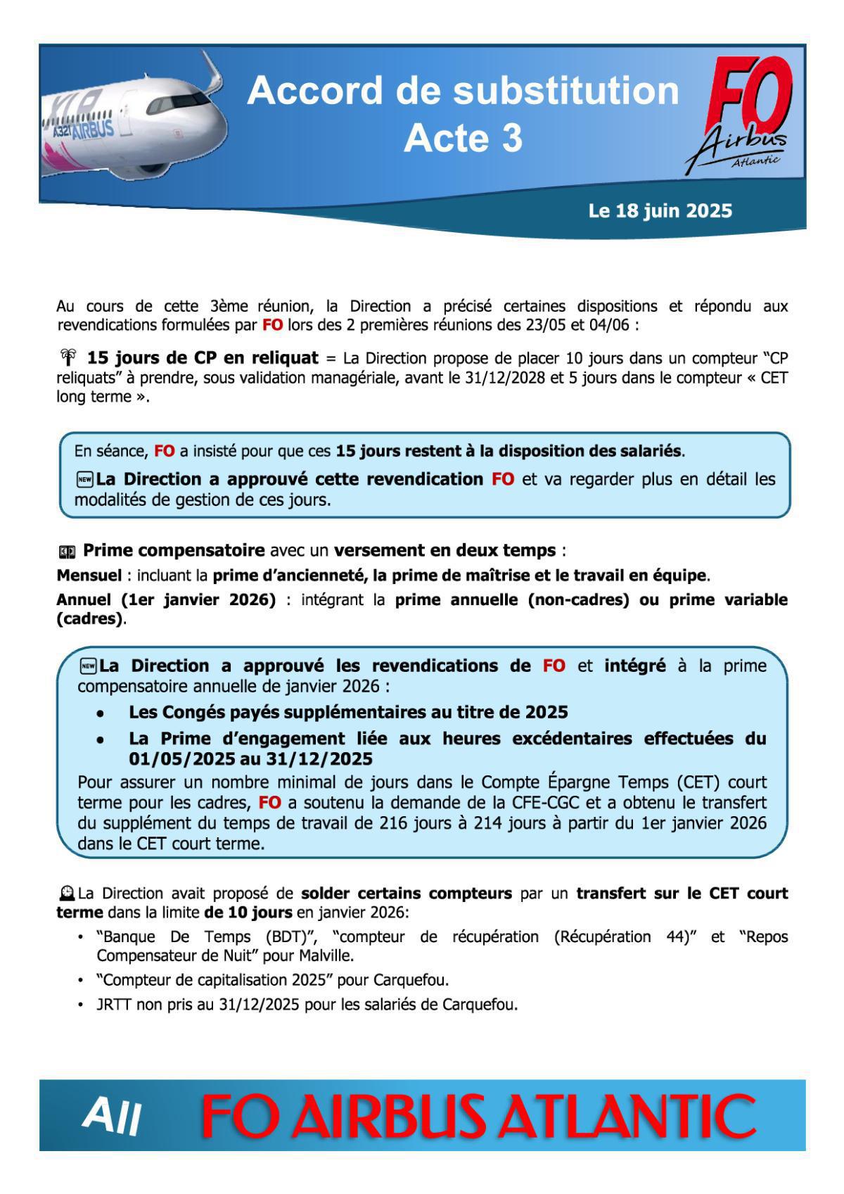 Accord de substitution : Acte 3 (Sites de Carquefou et Malville)