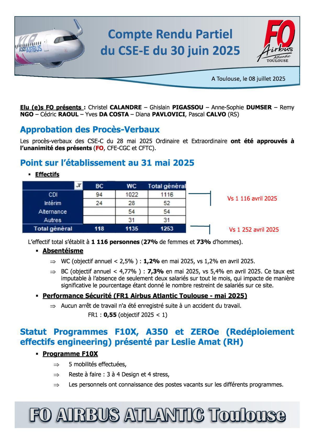 Flash Info : Compte Rendu Partiel du CSE-E du 30 juin 2025