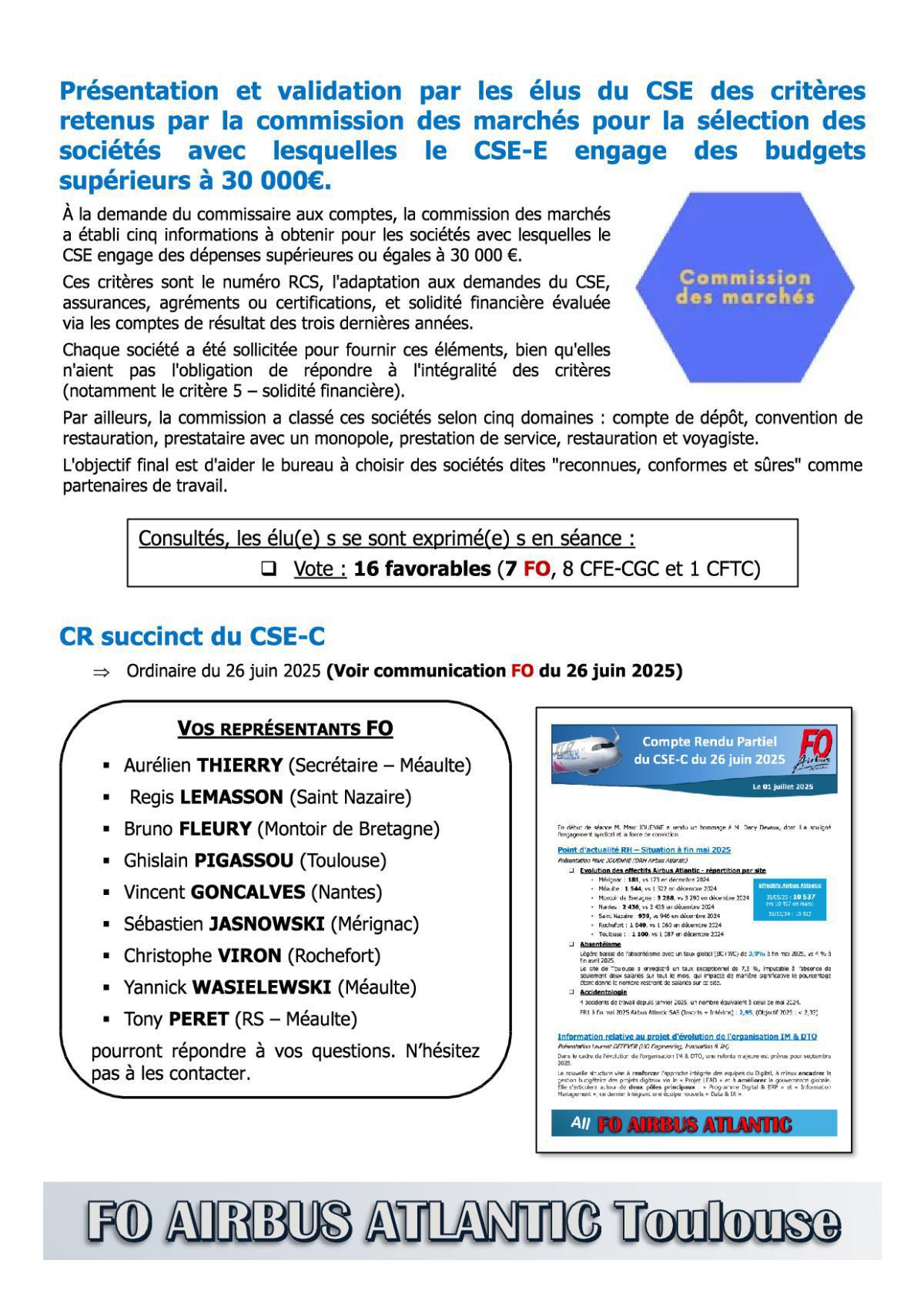 Flash Info : Compte Rendu Partiel du CSE-E du 30 juin 2025