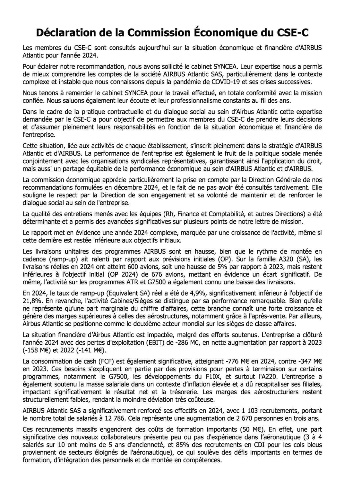 Flash Info : CR Partiel du CSE-C Extraordinaire du 21 juillet 2025
