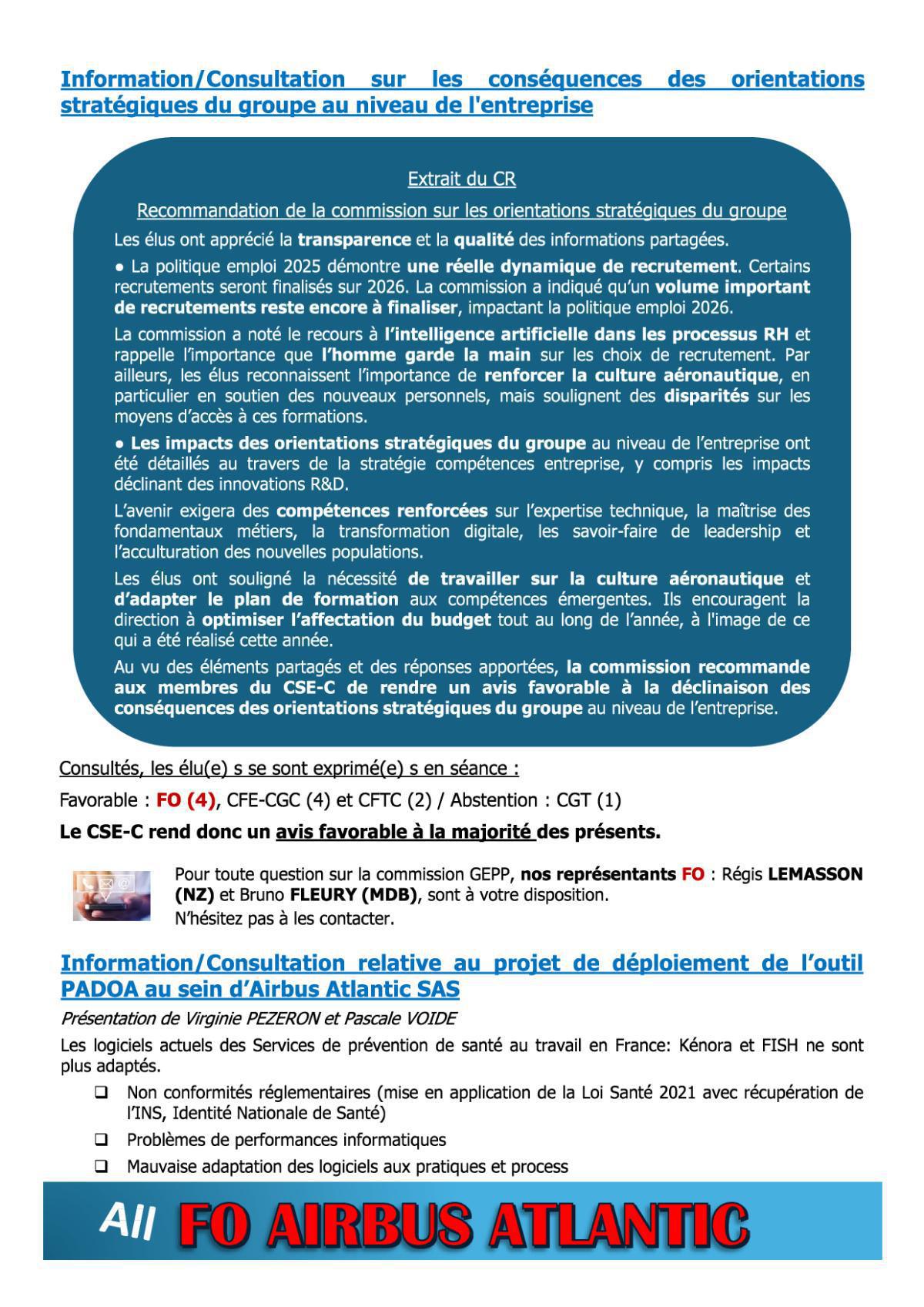 Flash Info : CR Partiel du CSE-C Ordinaire du 14 novembre 2025