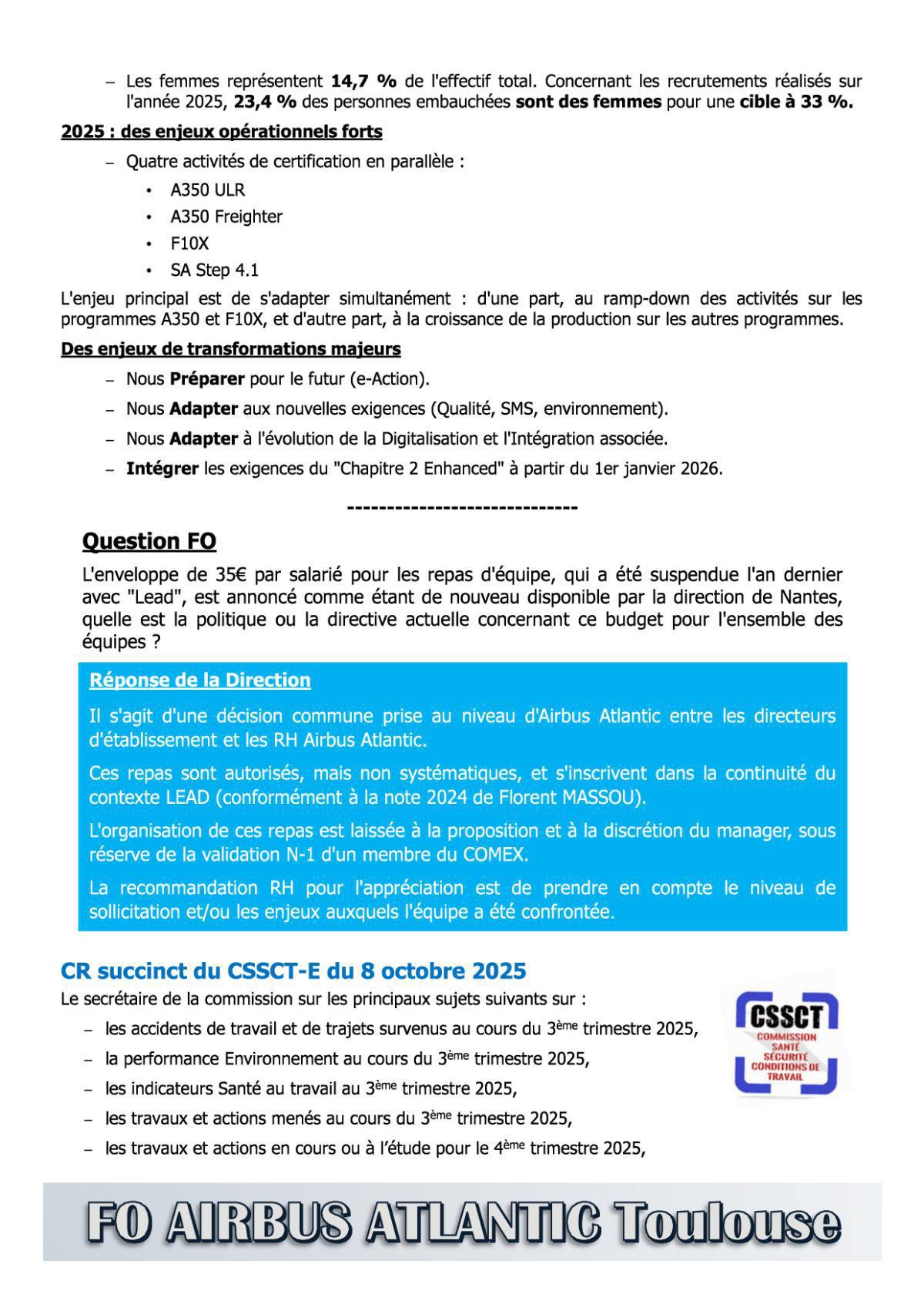 Flash Info : Compte Rendu Partiel du CSE-E du 27 novembre 2025