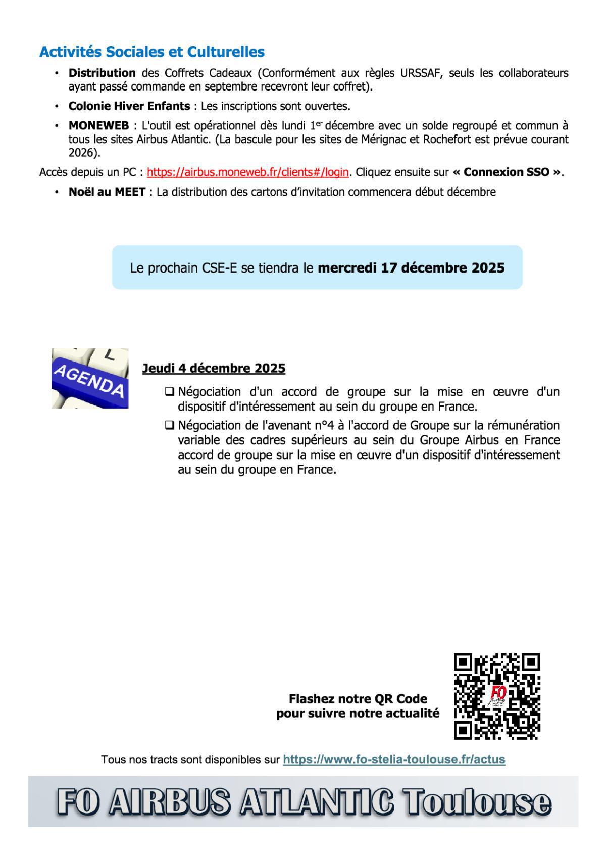 Flash Info : Compte Rendu Partiel du CSE-E du 27 novembre 2025