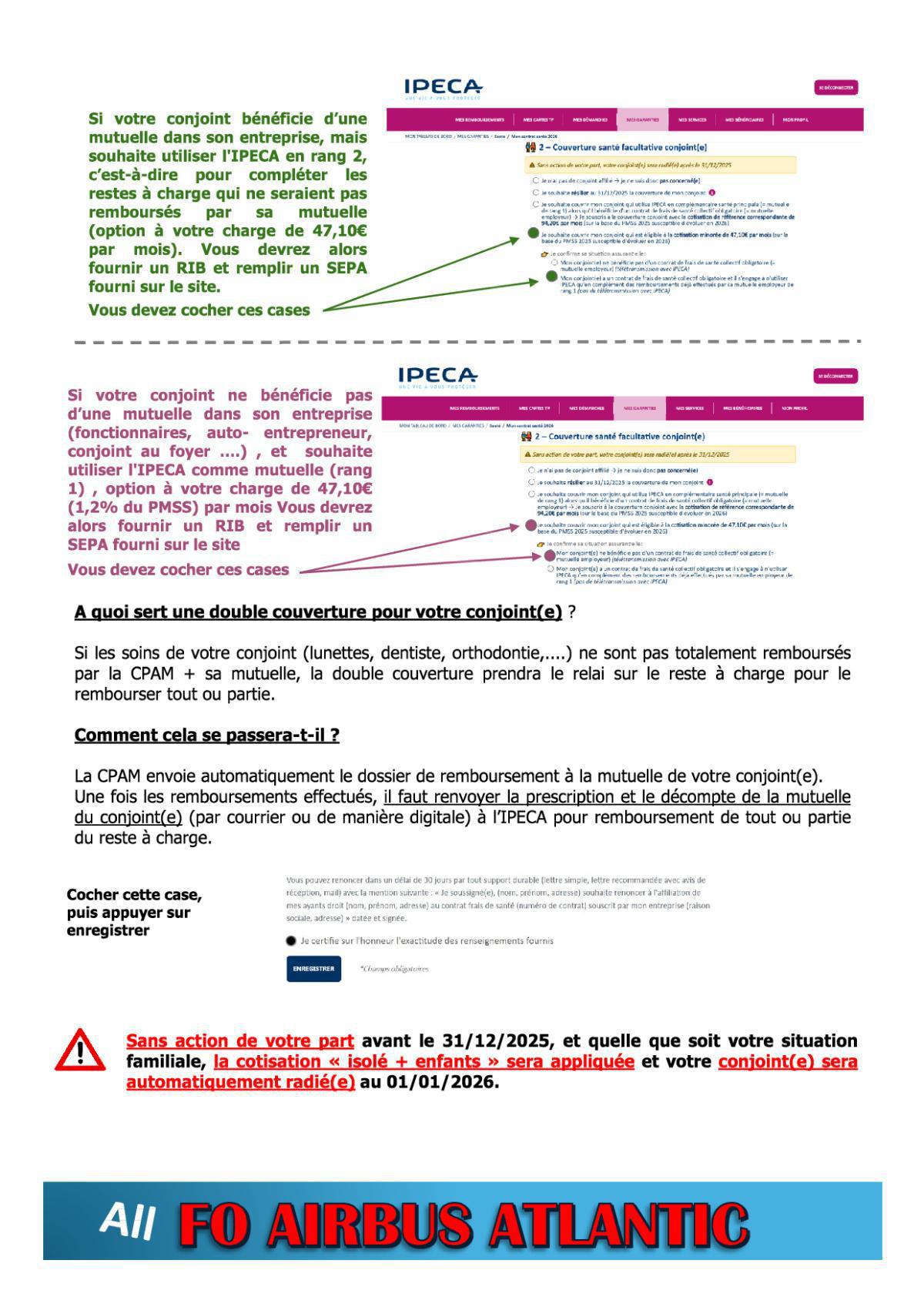 Mutuelle IPECA 2026 : Le Tuto de FO (action à faire avant le 31/12/2025)