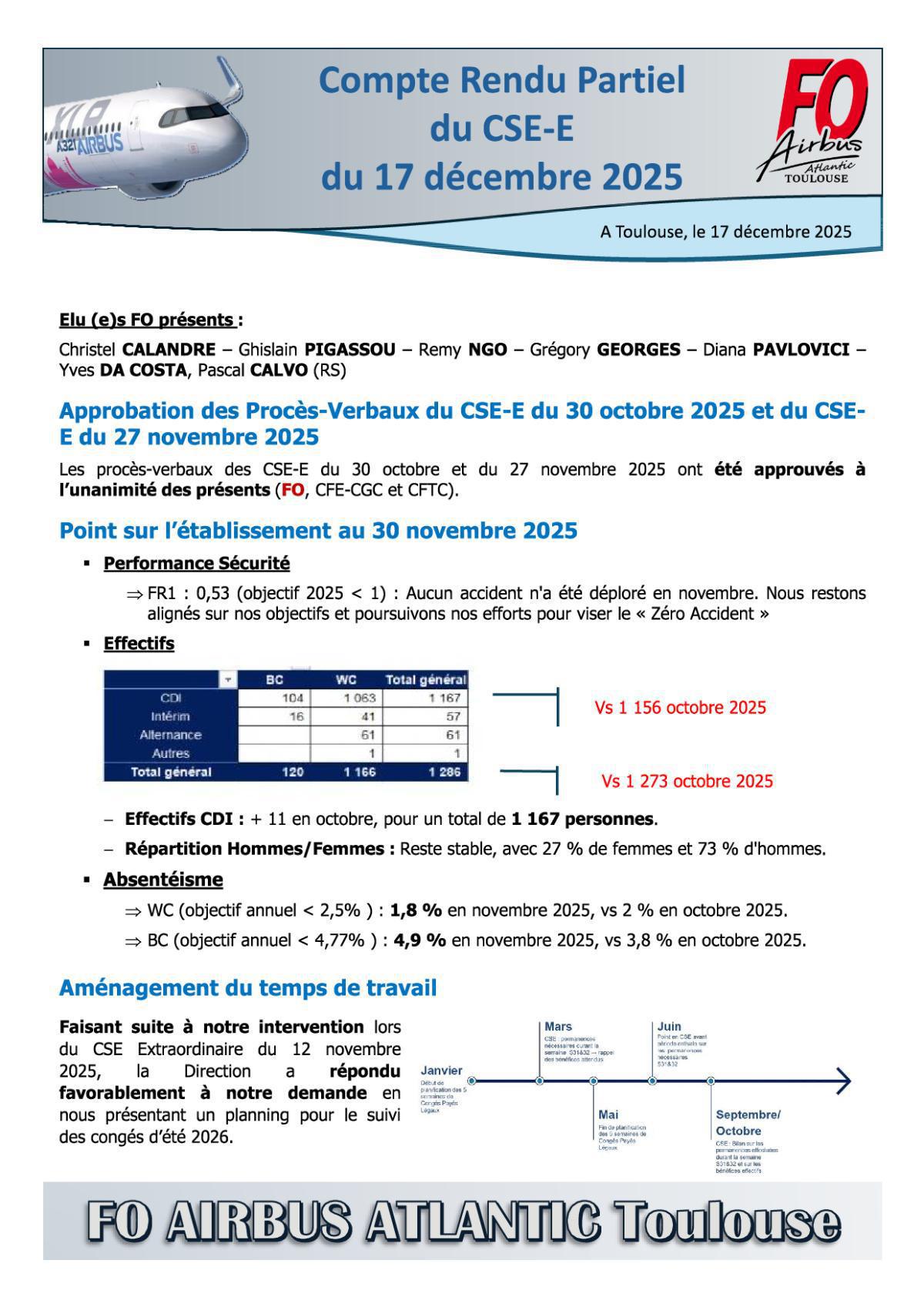 Flash Info : Compte Rendu Partiel du CSE-E du 17 décembre 2025