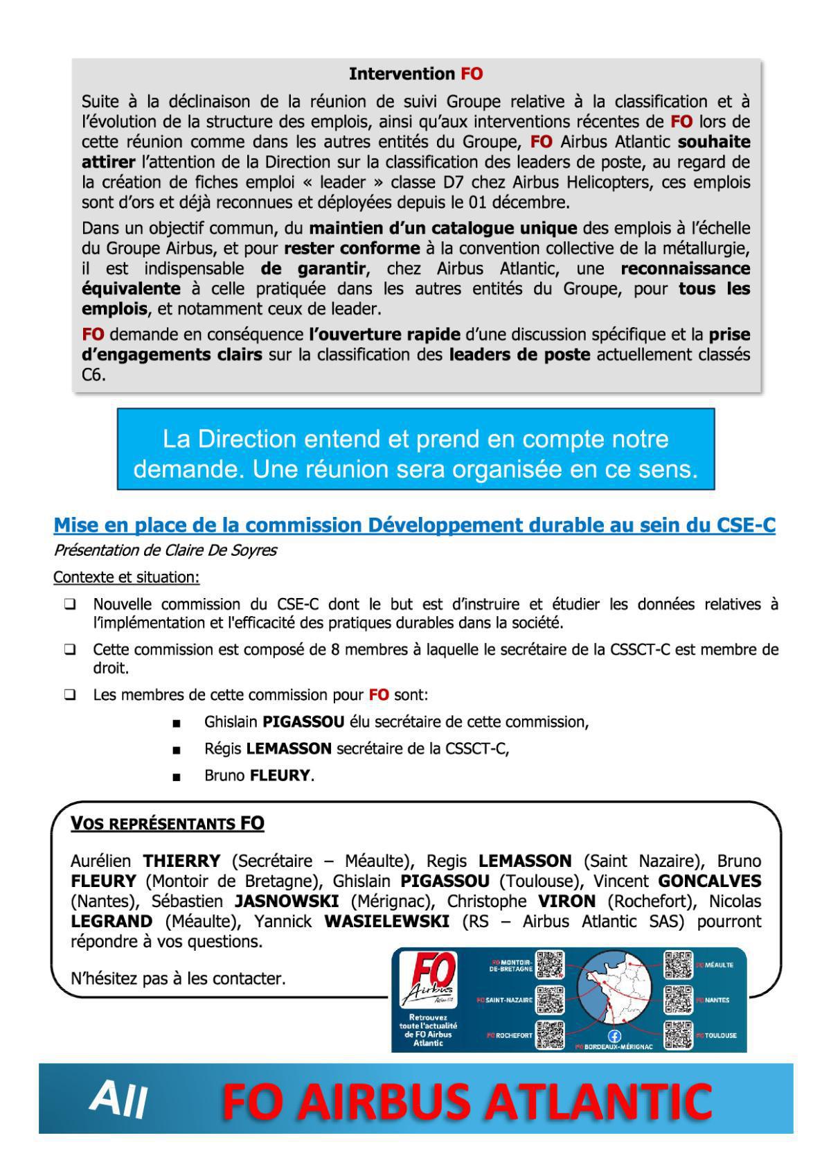 Flash Info : CR Partiel du CSE-C Ordinaire du 18 Décembre 2025