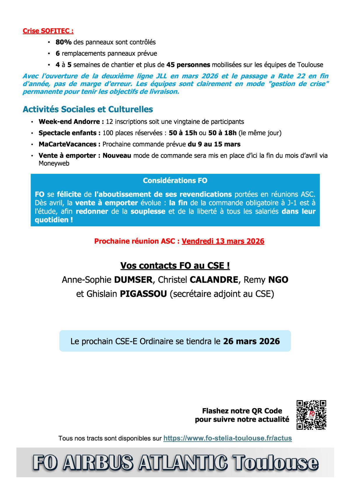Flash Info : Compte Rendu Partiel du CSE-E du 26 février 2026