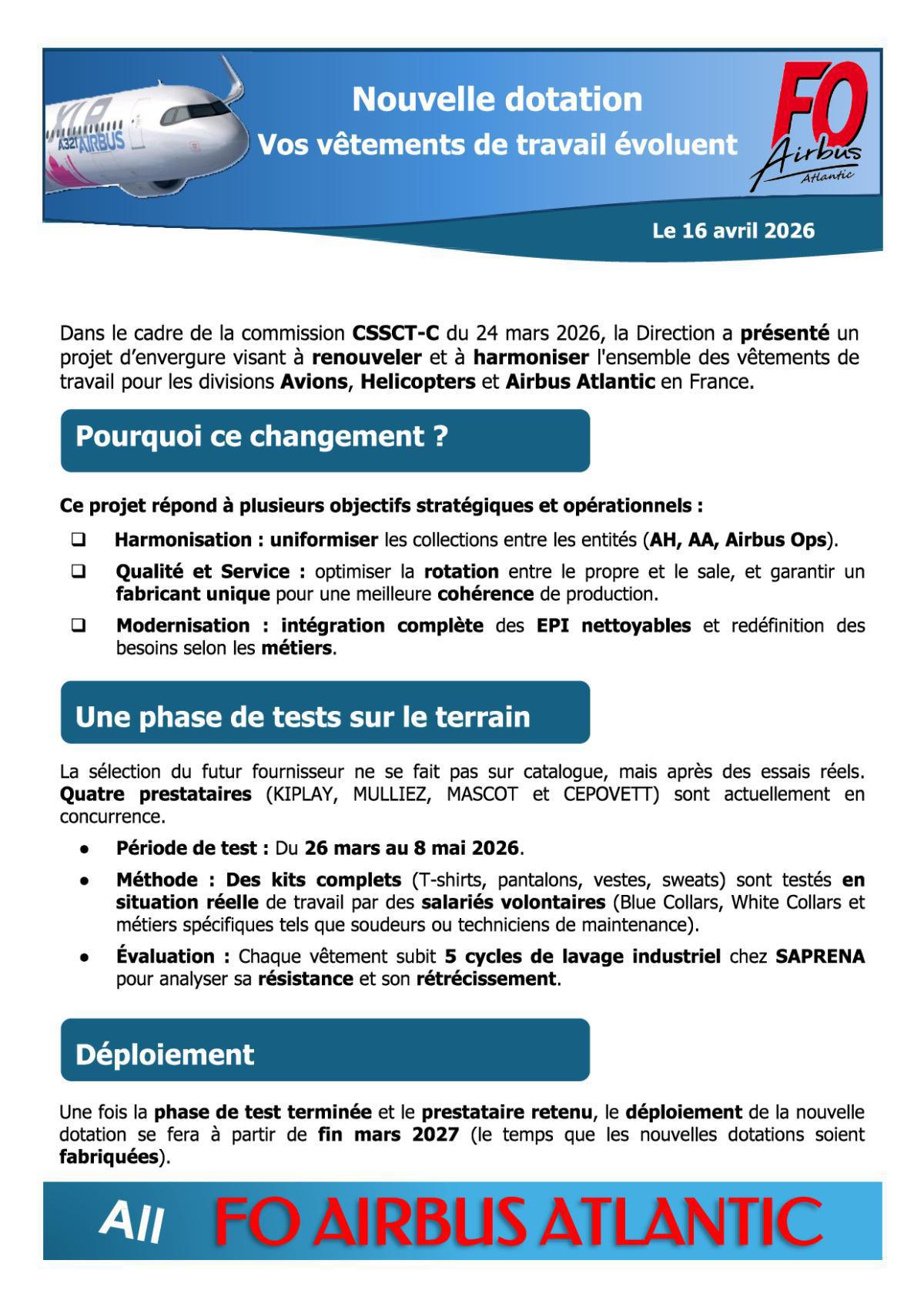 Nouvelle dotation : Vos vêtements de travail évoluent !