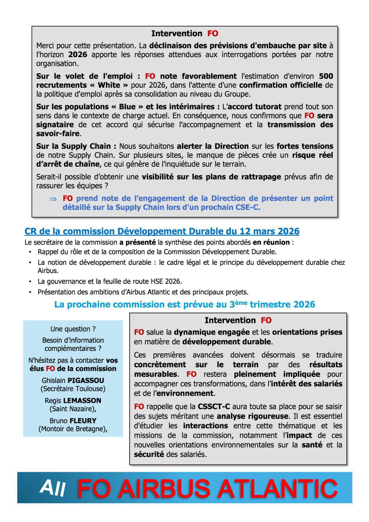Flash Info : CR Partiel du CSE-C Ordinaire du 8 avril 2026