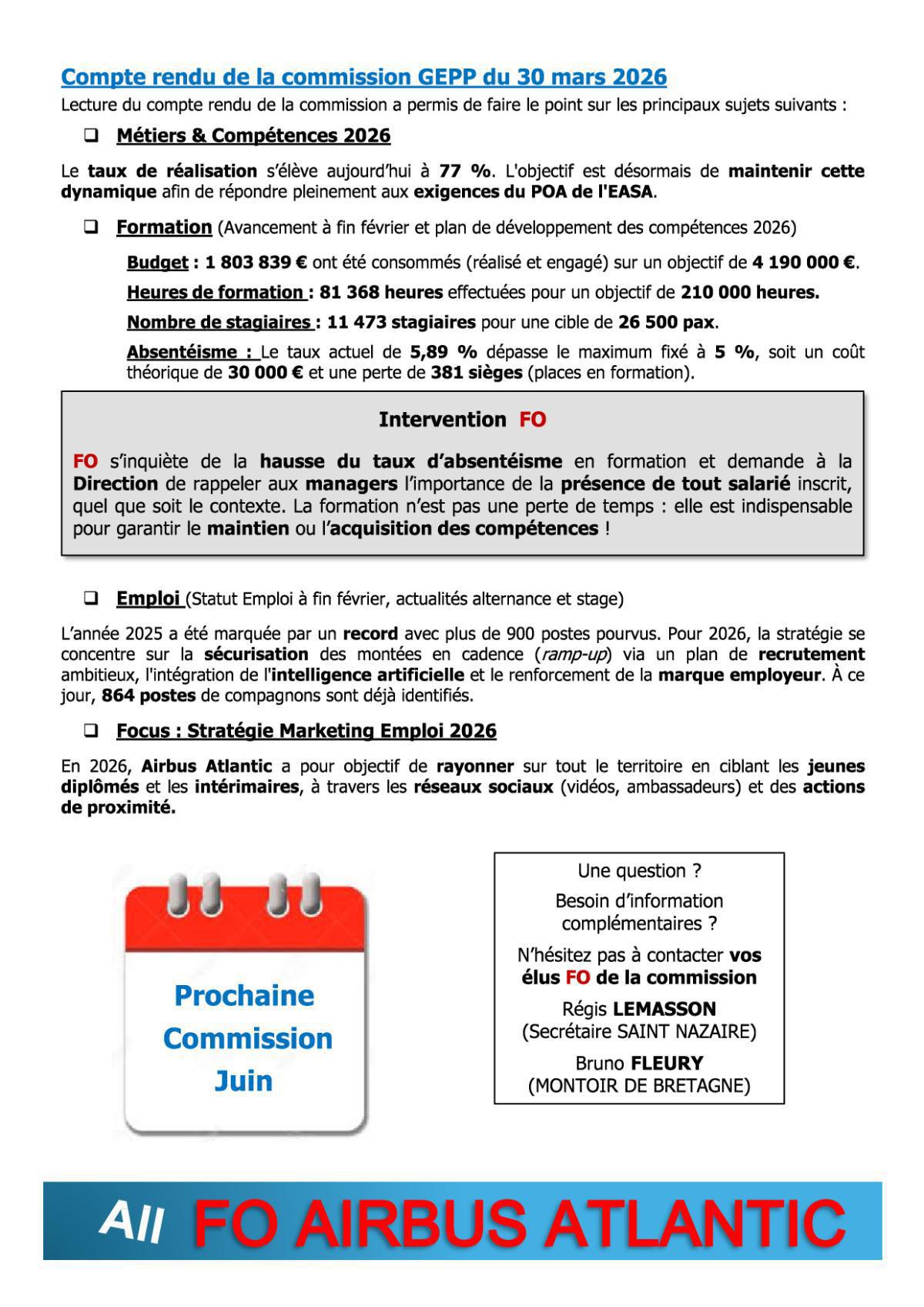 Flash Info : CR Partiel du CSE-C Ordinaire du 8 avril 2026