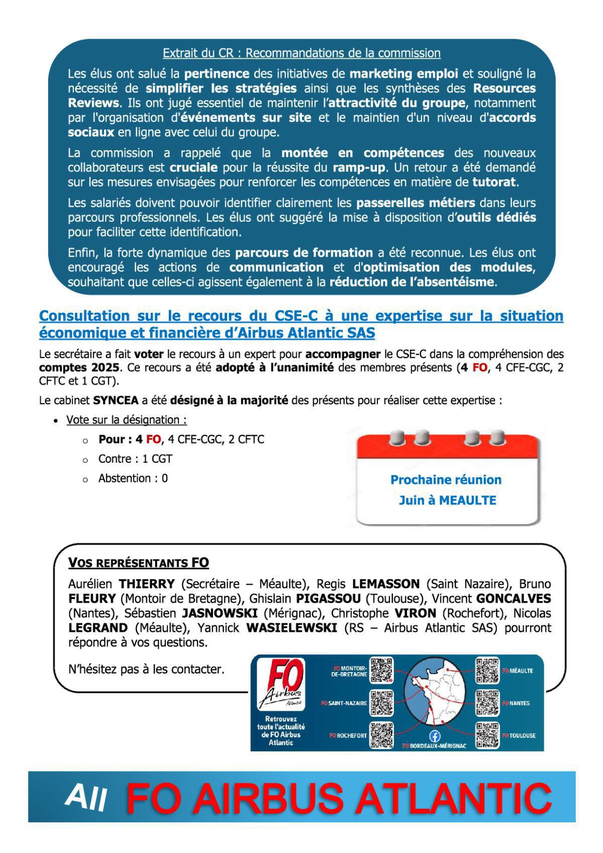 Flash Info : CR Partiel du CSE-C Ordinaire du 8 avril 2026