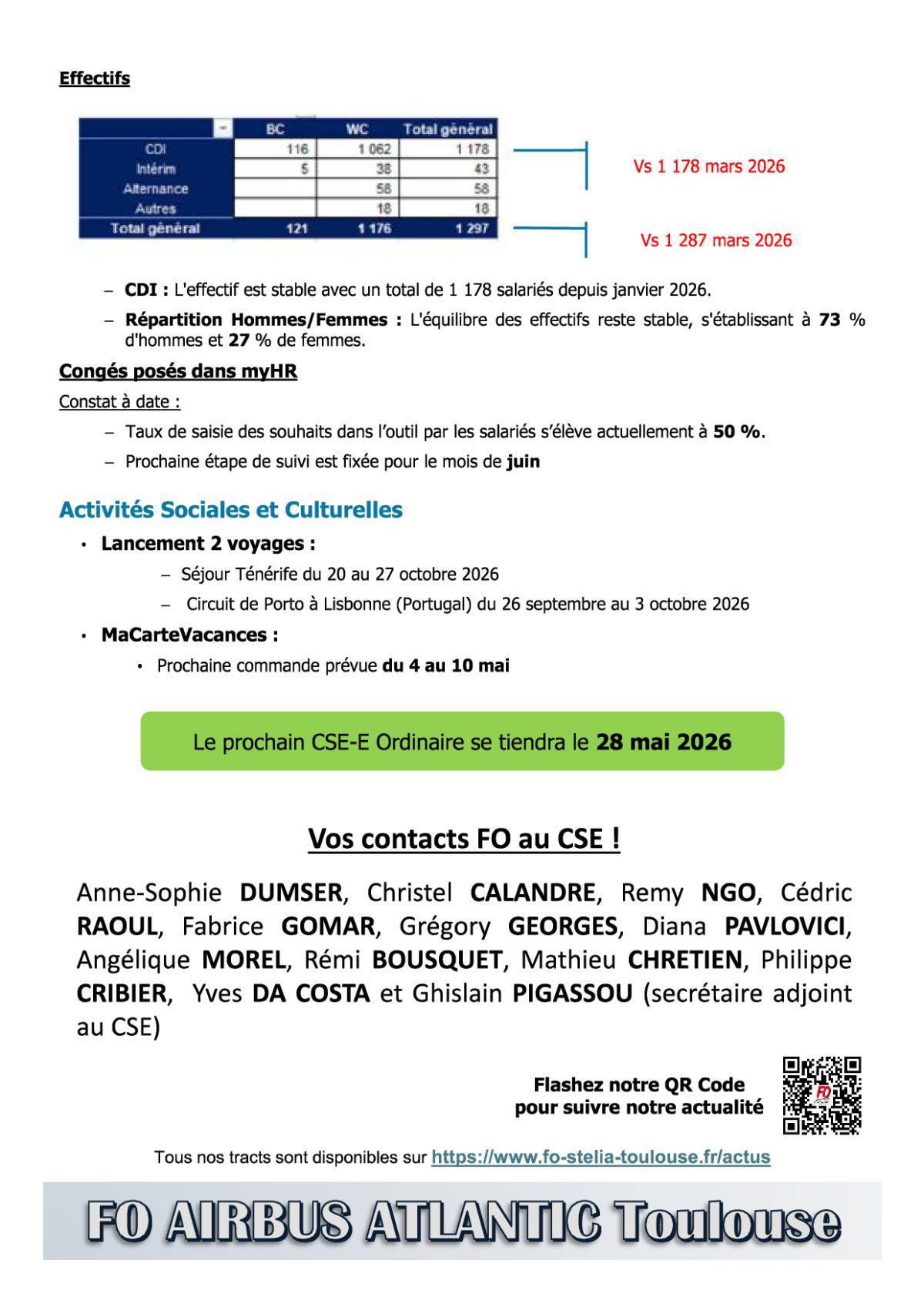 Flash Info : Compte Rendu Partiel du CSE-E du 30 avril 2026