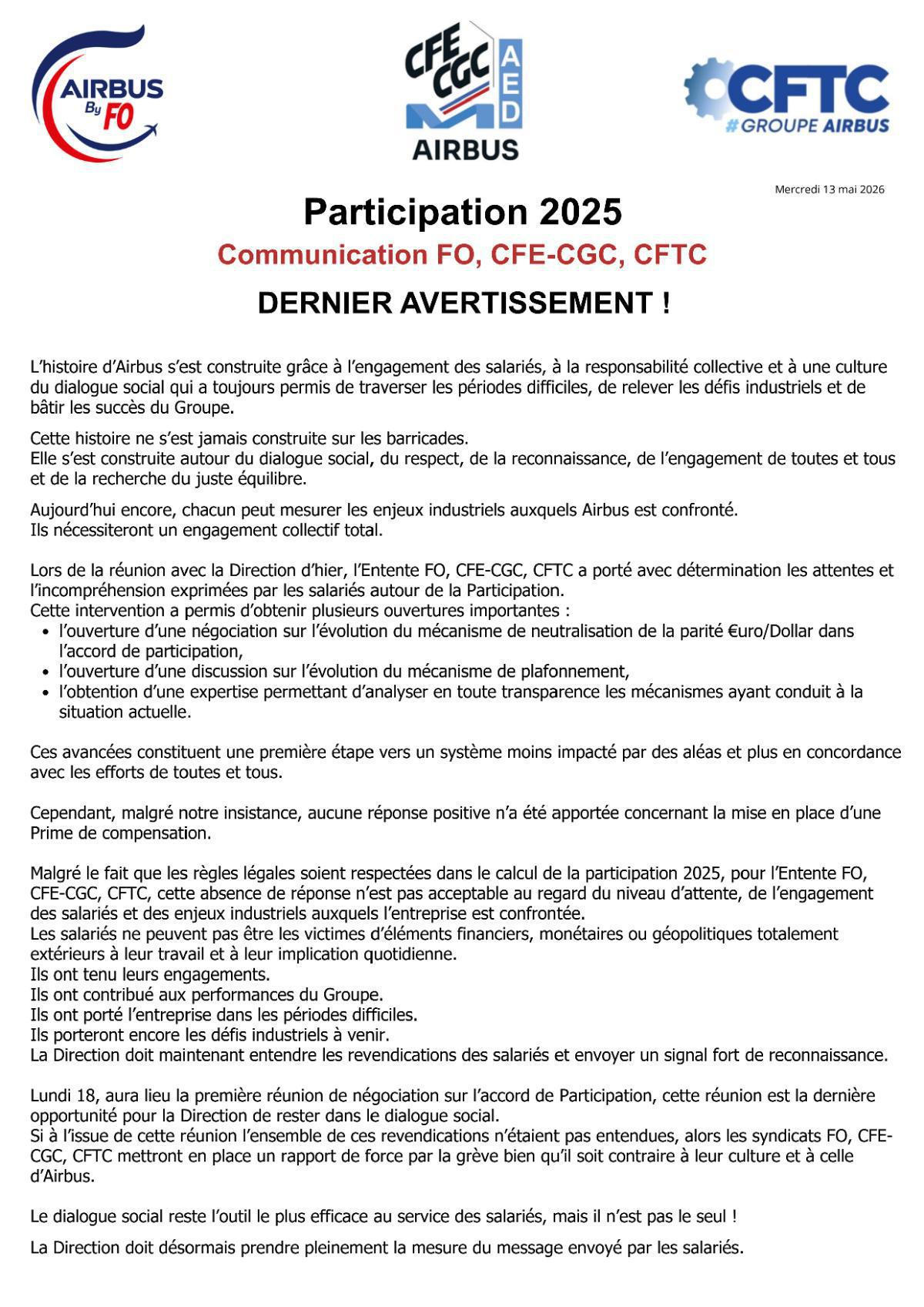 Participation 2025 : Dernier Avertissement !