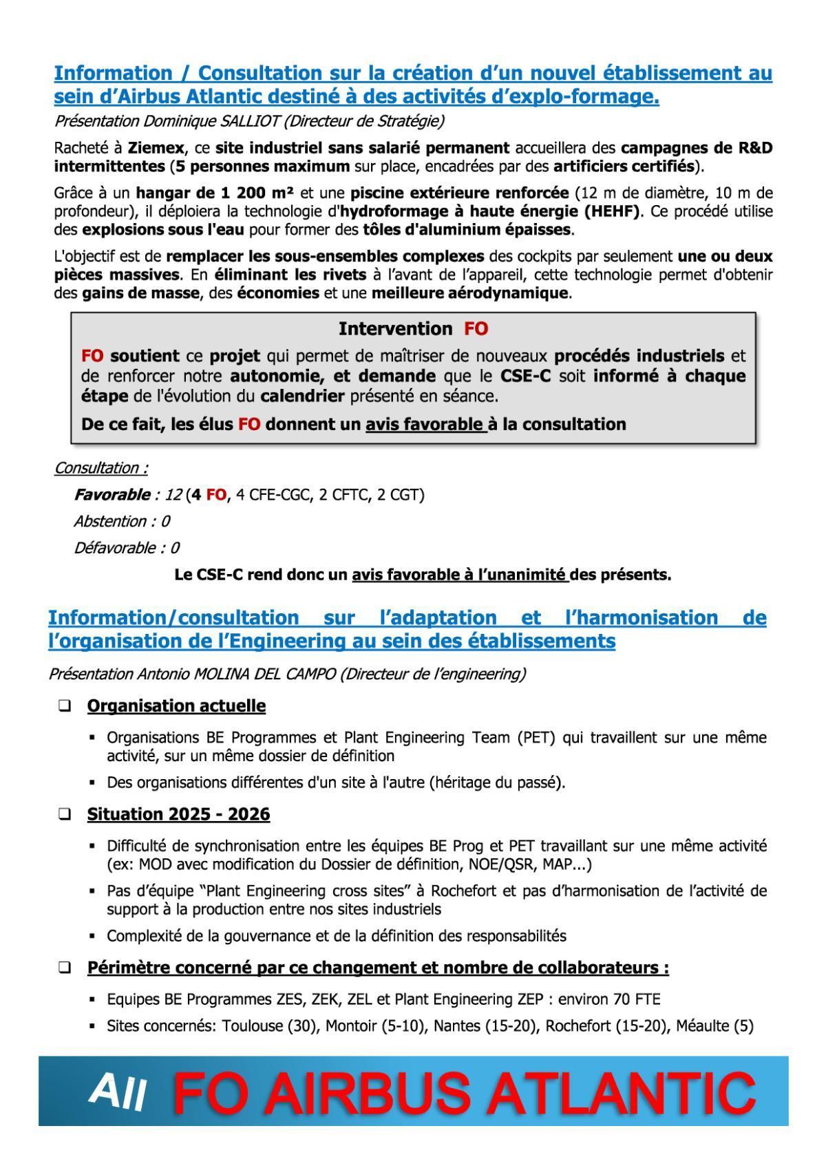 Flash Info : CR Partiel du CSE-C Ordinaire du 25 juin 2026