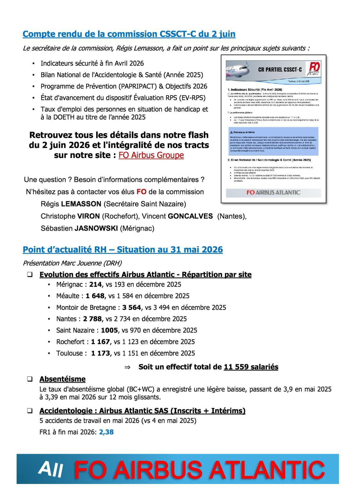 Flash Info : CR Partiel du CSE-C Ordinaire du 25 juin 2026