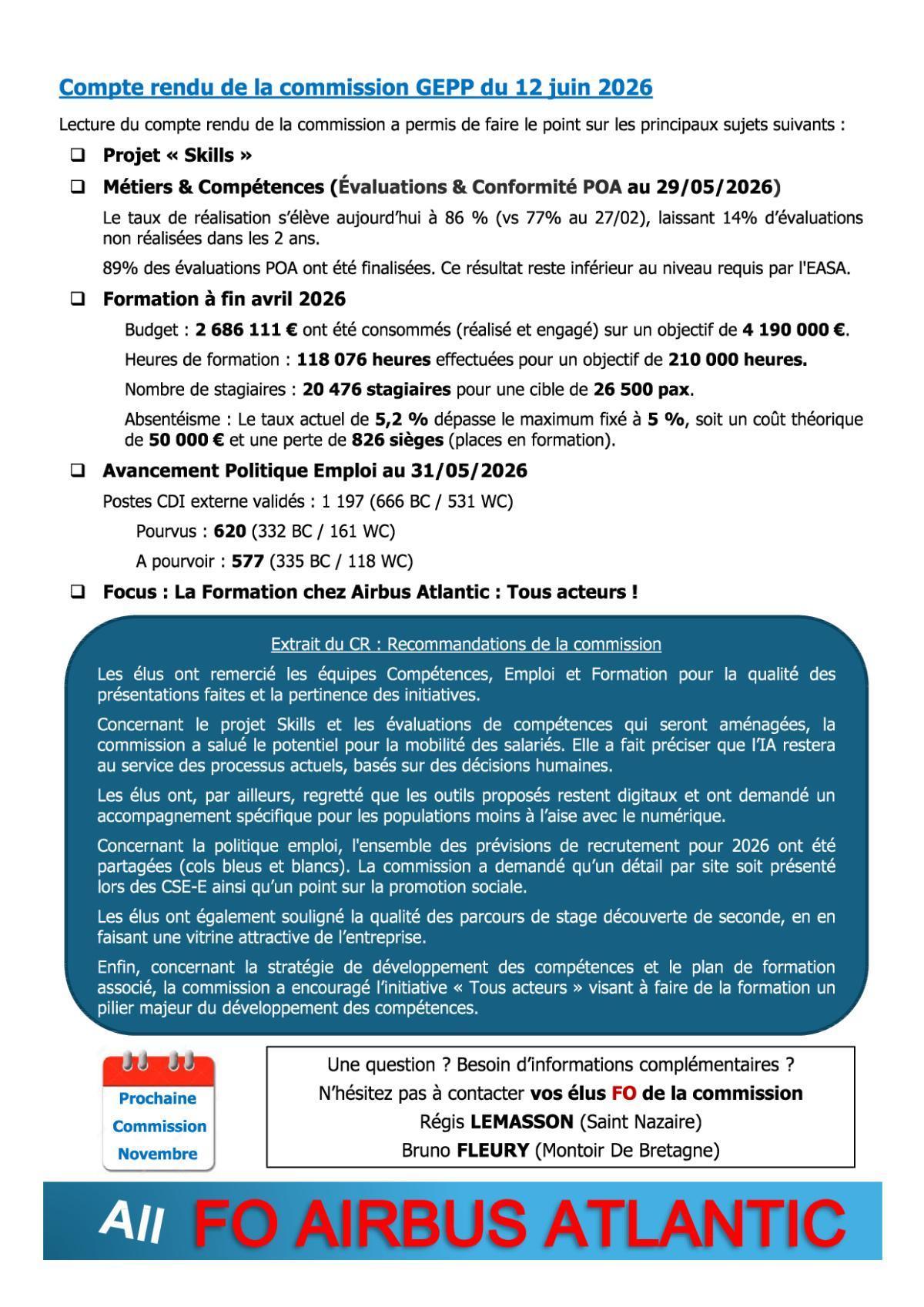 Flash Info : CR Partiel du CSE-C Ordinaire du 25 juin 2026