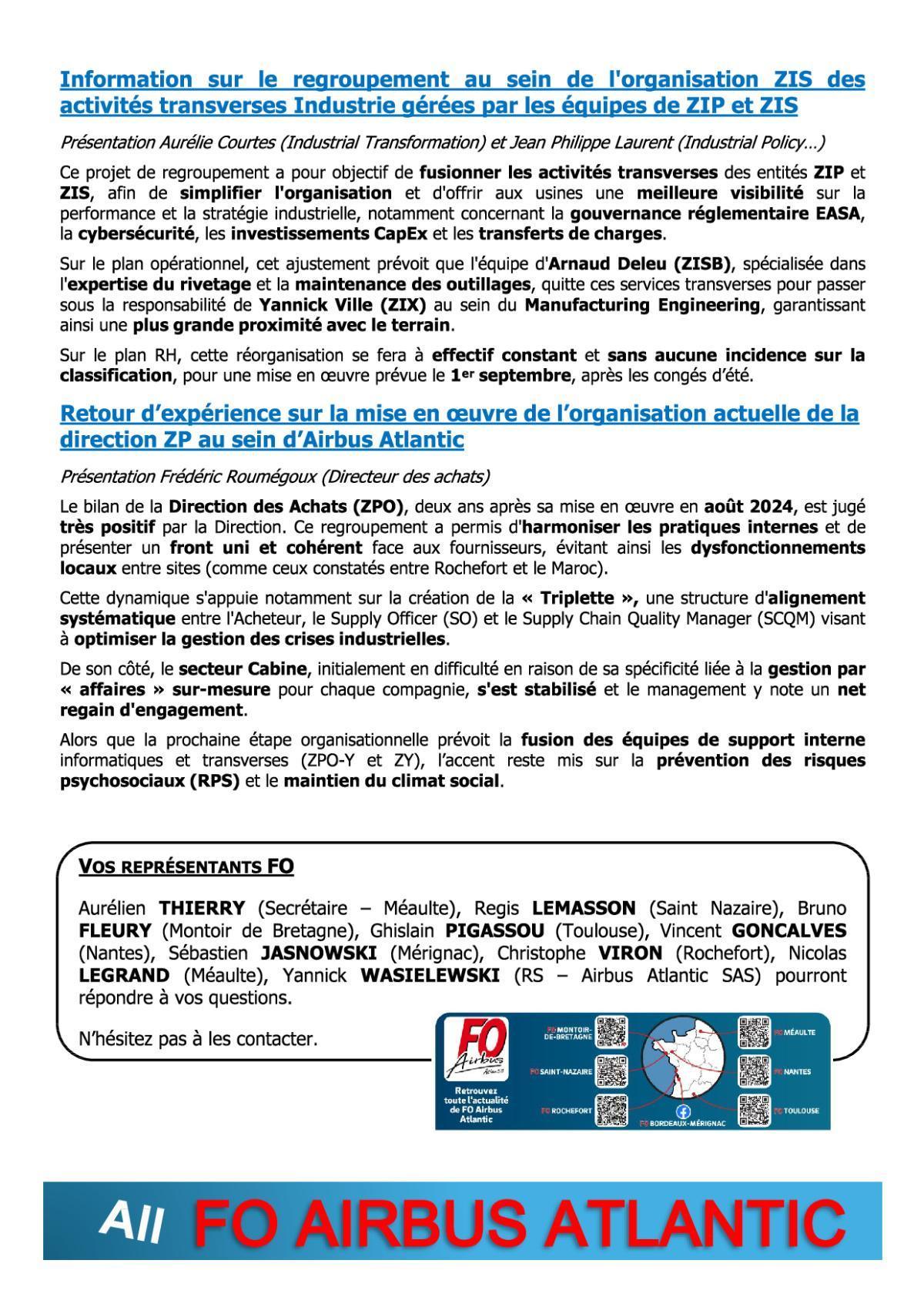 Flash Info : CR Partiel du CSE-C Ordinaire du 25 juin 2026